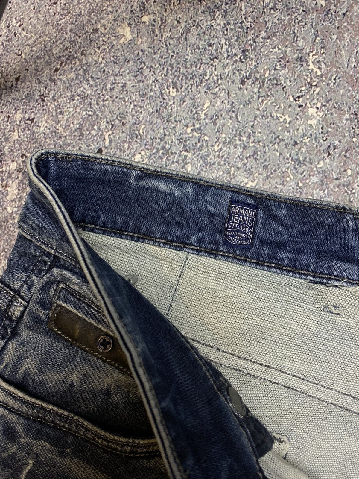 Armani × Vintage 💥VINTAGE ARMANI DISTRESSED WASHED Y2K JEANS Size US 34 / EU 50 - 18 Thumbnail
