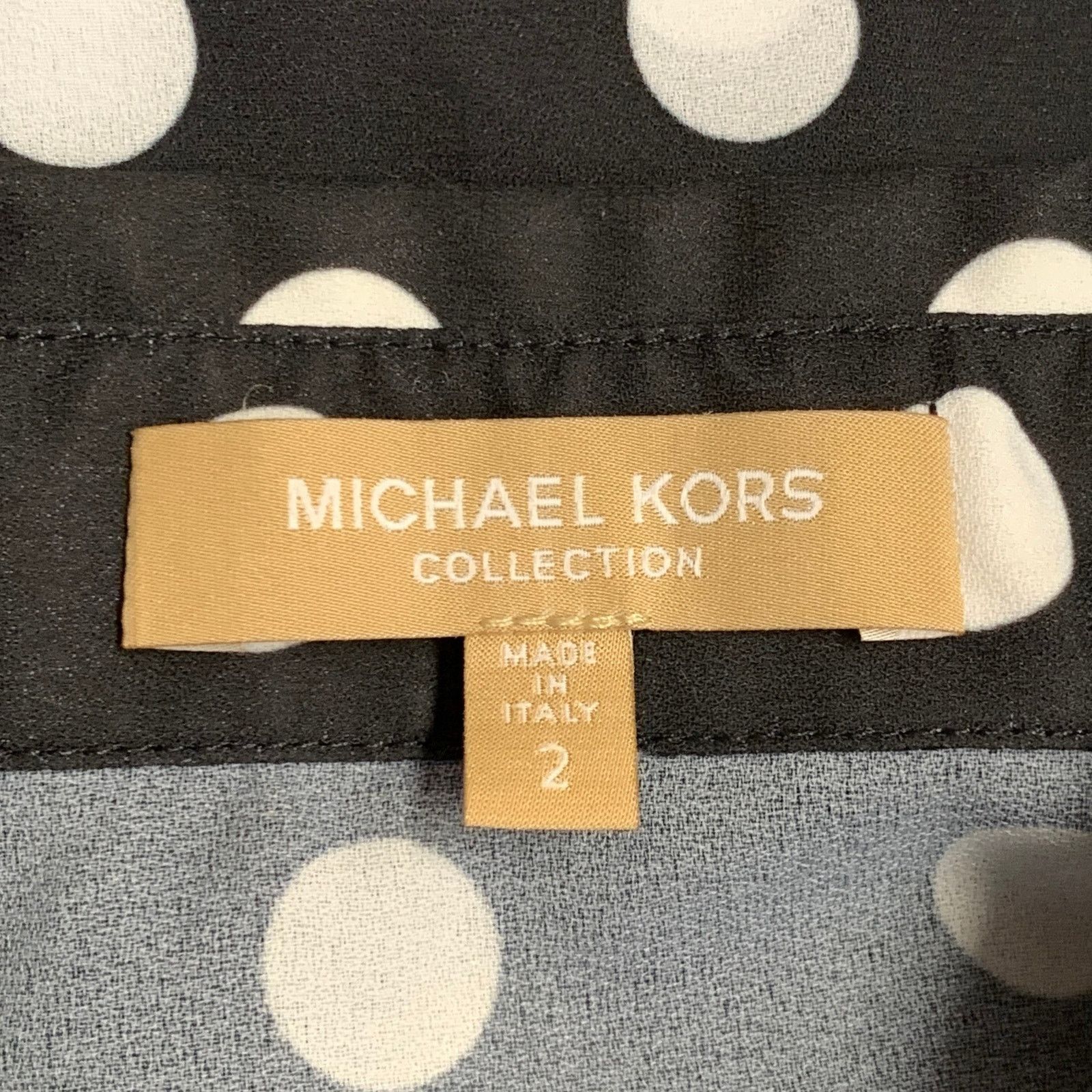 Michael Kors MICHAEL KORS Black White Polyester Polka Dot Bow Blouse Size XS / US 0-2 / IT 36-38 - 5 Thumbnail