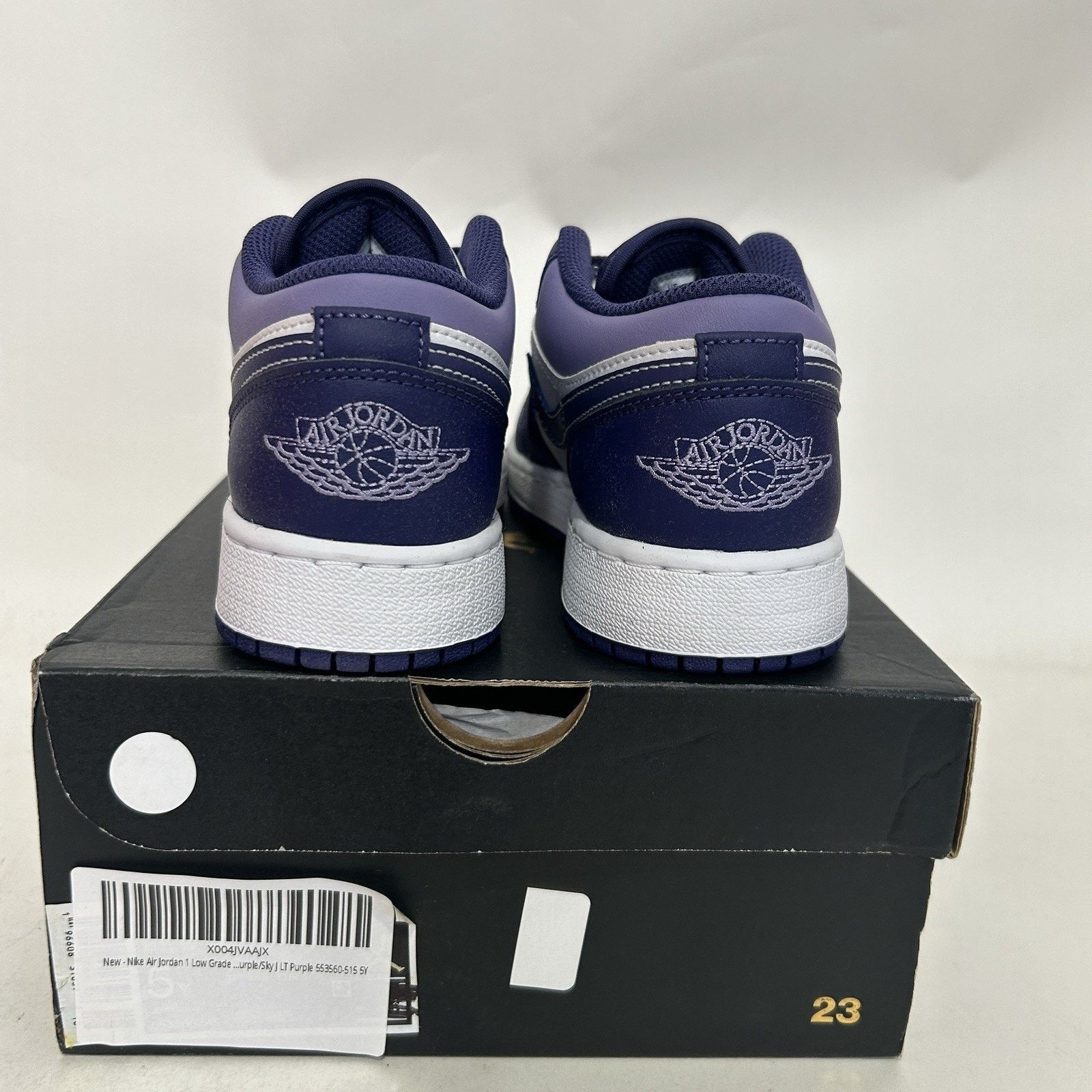 Jordan Brand Nike Air Jordan 1 Low Retro GS “Blueberry/Sky Purple” 553560 Size US 6.5 / IT 36.5 - 4 Thumbnail