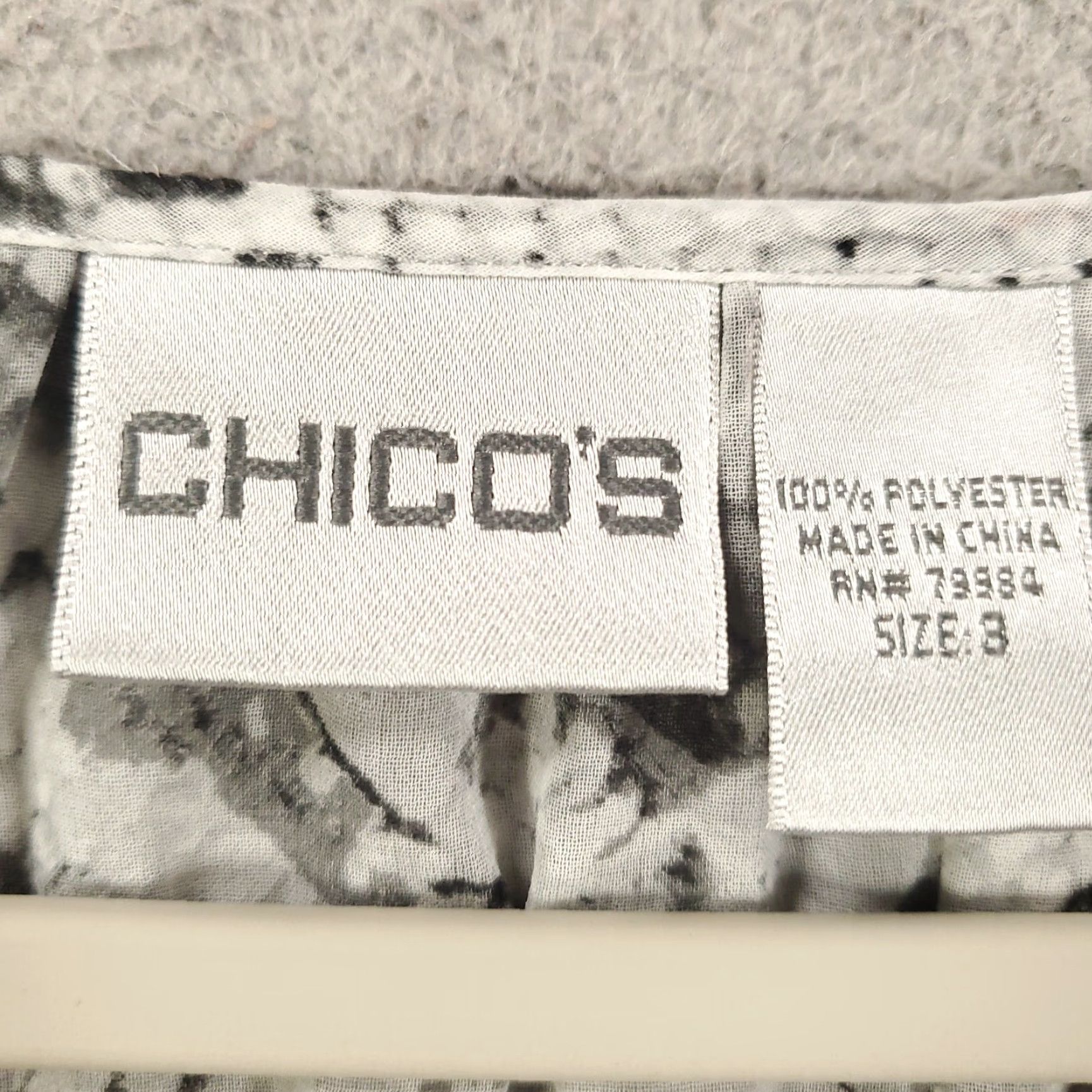 Vintage Chicos Top Womens XL Black White Snakeskin Print Sheer Cold Shoulder Snake Size XL / US 12-14 / IT 48-50 - 5 Thumbnail