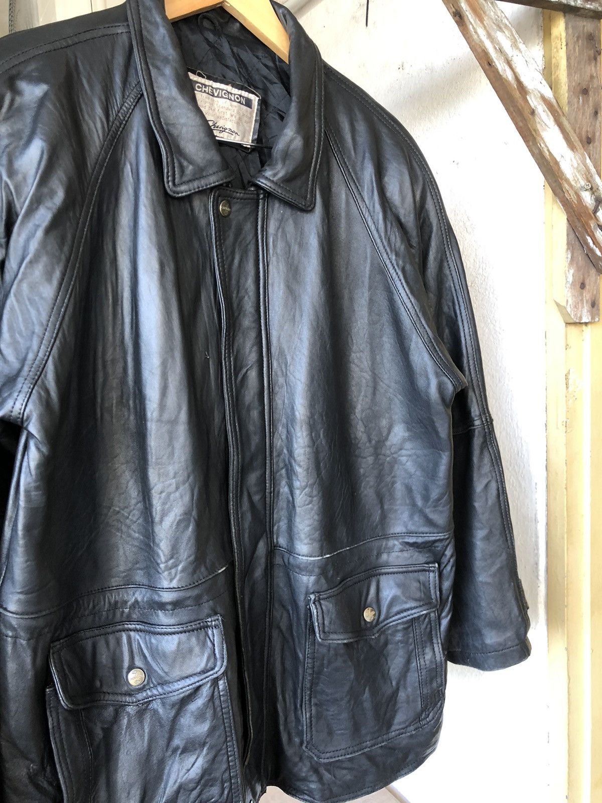 Chevignon Vintage Chevignon Leather Jacket Black Size US L / EU 52-54 / 3 - 7 Thumbnail