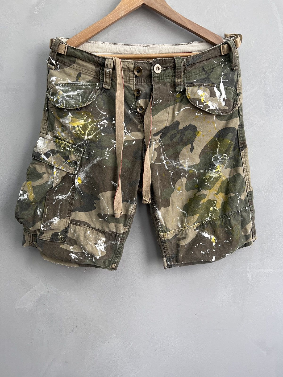 Japanese Brand Vintage RETRO ARMY MILITARY 90s y2k cargo paint shorts pants Size US 30 / EU 46 - 1 Thumbnail
