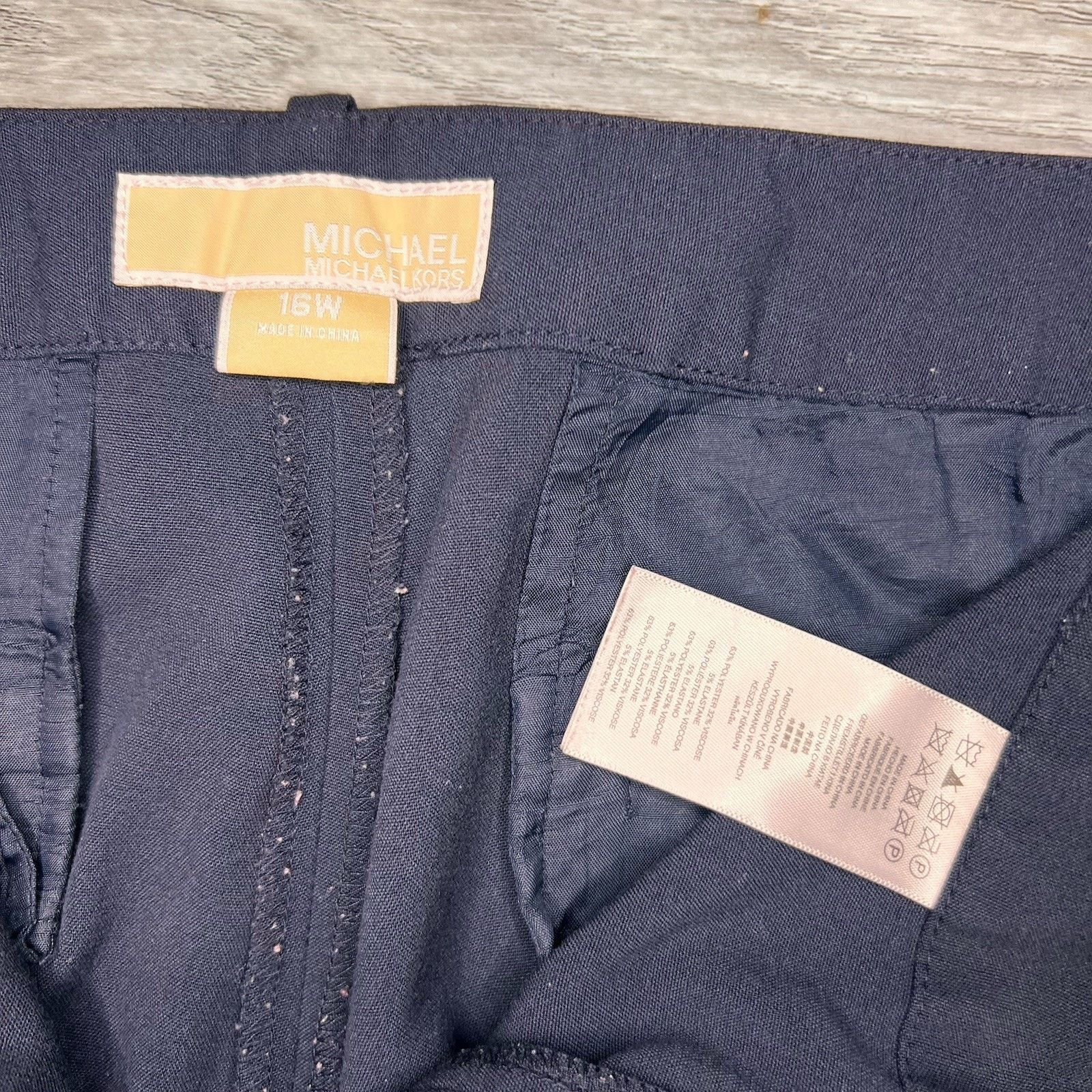 Michael Kors Michael Kors Wmn Pants 16W Navy Logo 29" Inseam Size 29" - 2 Thumbnail