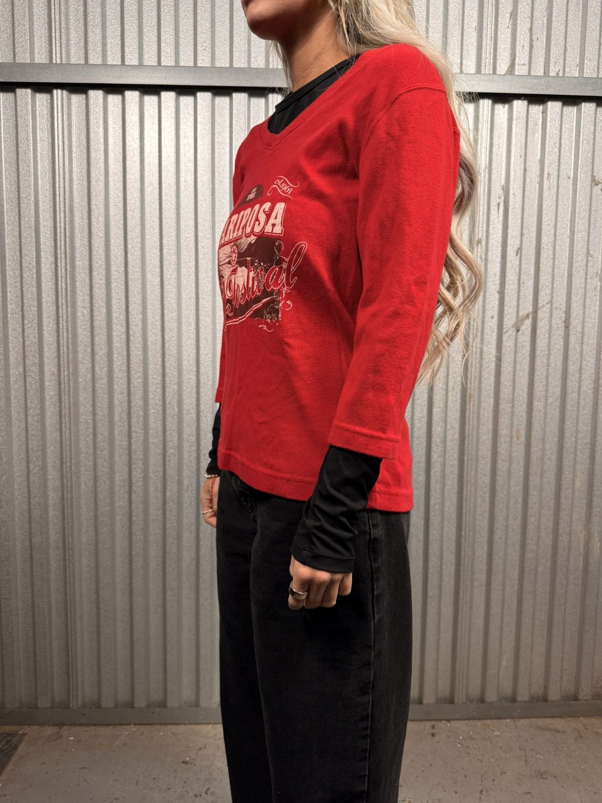 Other Vintage Women’s Red Wood Classic Western Longsleeve Shirt Size M / US 6-8 / IT 42-44 - 3 Thumbnail