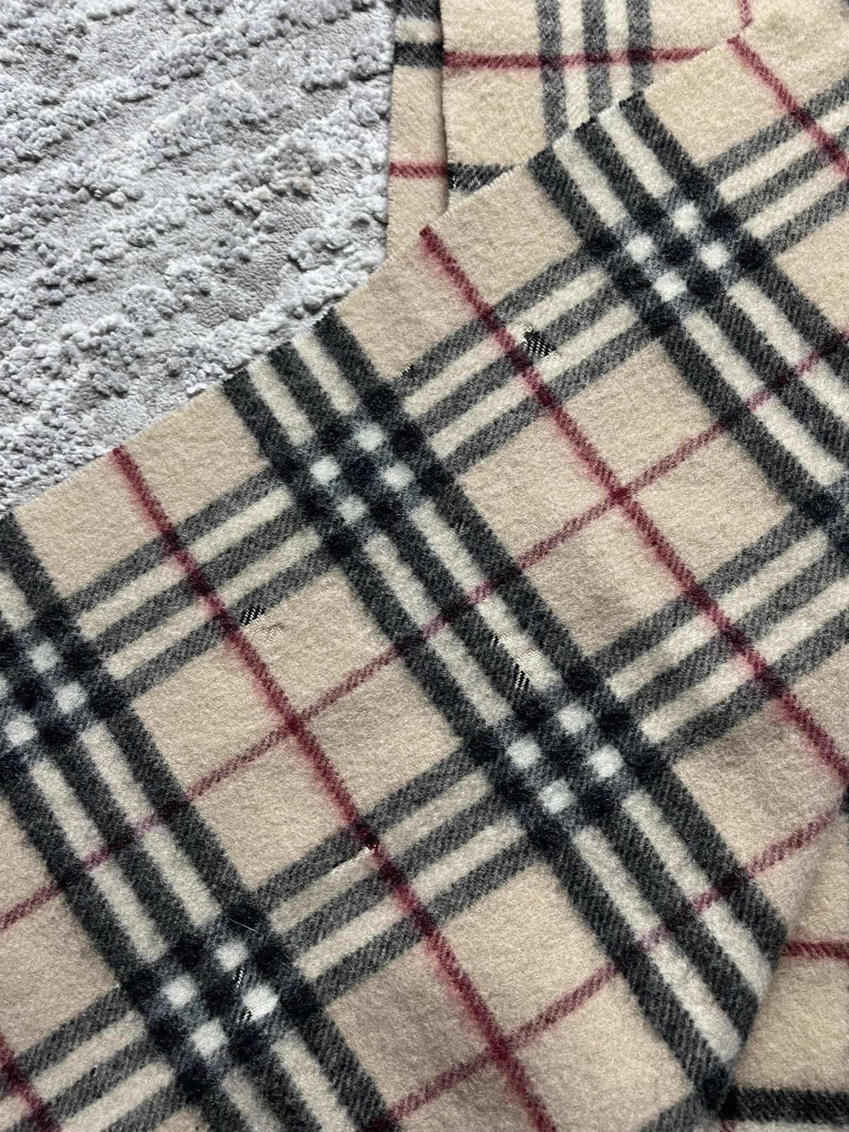 Burberry × Vintage Burberry Lambswool Scarf Made in England 90s Size ONE SIZE - 6 Thumbnail