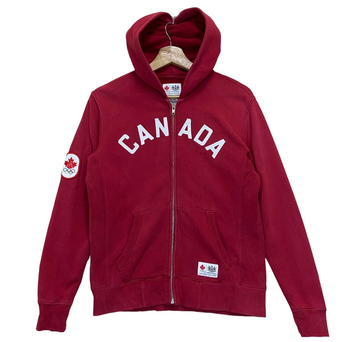 Vintage Official Outfitters Olympic Canada Big Logo Zipper Hoodie Size US S / EU 44-46 / 1 - 1 Thumbnail