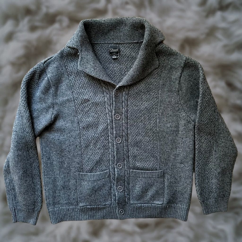 Vintage 7 Diamonds Womens 2XL Cardigan Sweater Grey Long Sleeve Wool Blend Button Up Size XXL / US 16-18 / IT 52-54 - 1 Thumbnail