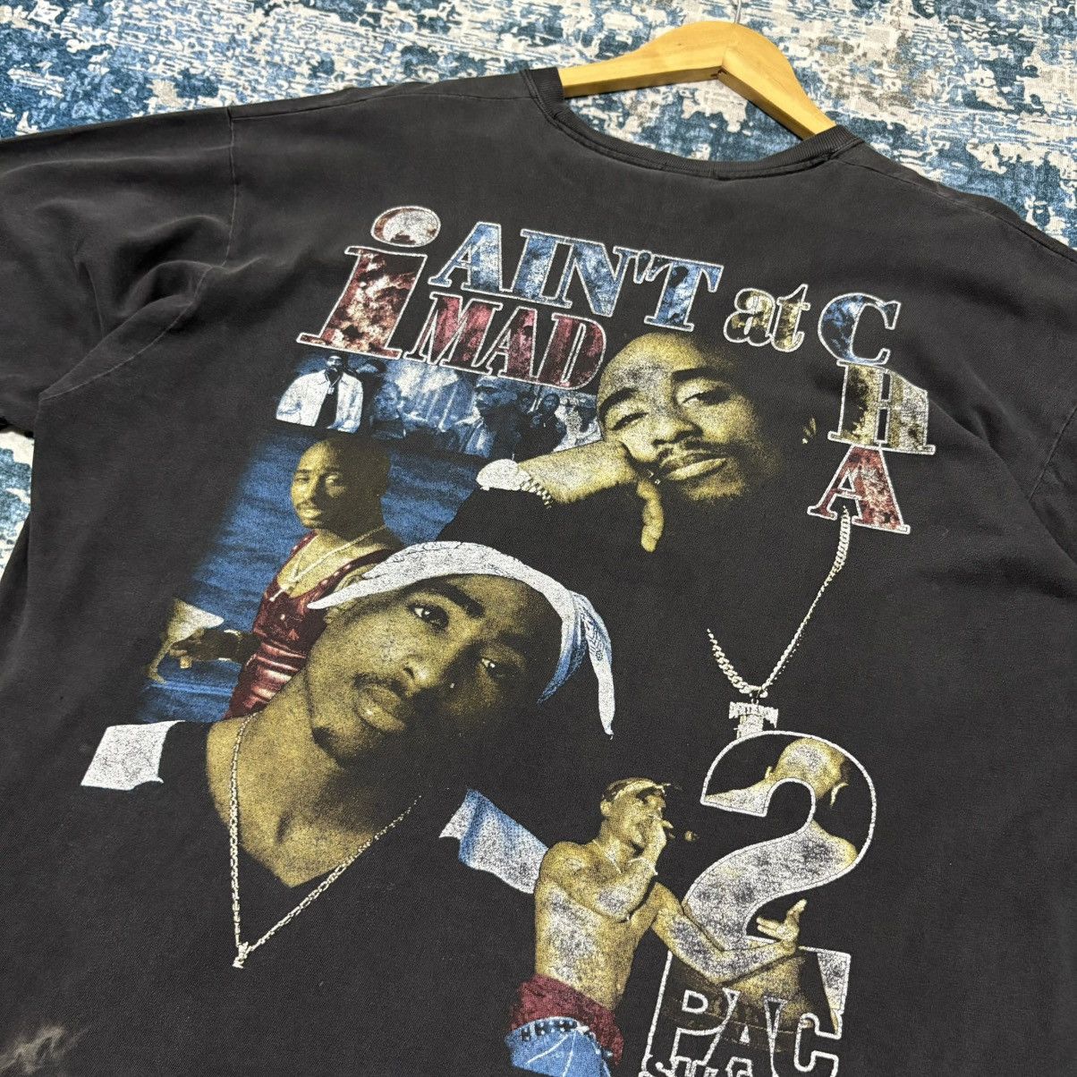 Rap Tees × Vintage Vintage Distressed Bootleg Tupac Shakur raptees Size US XL / EU 56 / 4 - 3 Thumbnail