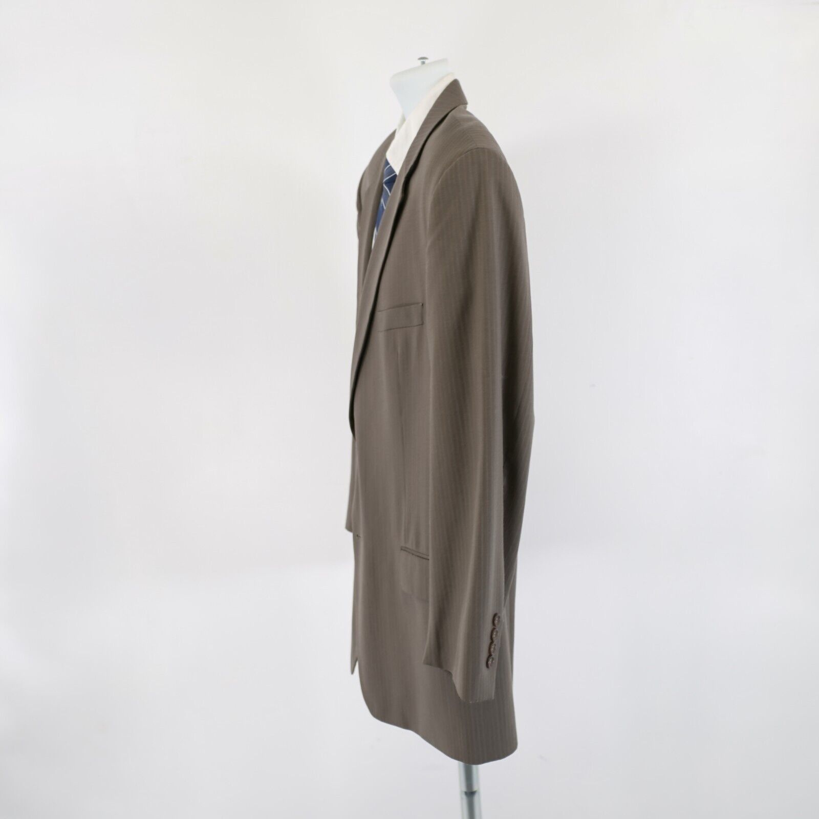 Joseph & Feiss Joseph & Feiss Wool Beige Green Herringbone Striped 2 Piece Size 42R - 9 Thumbnail