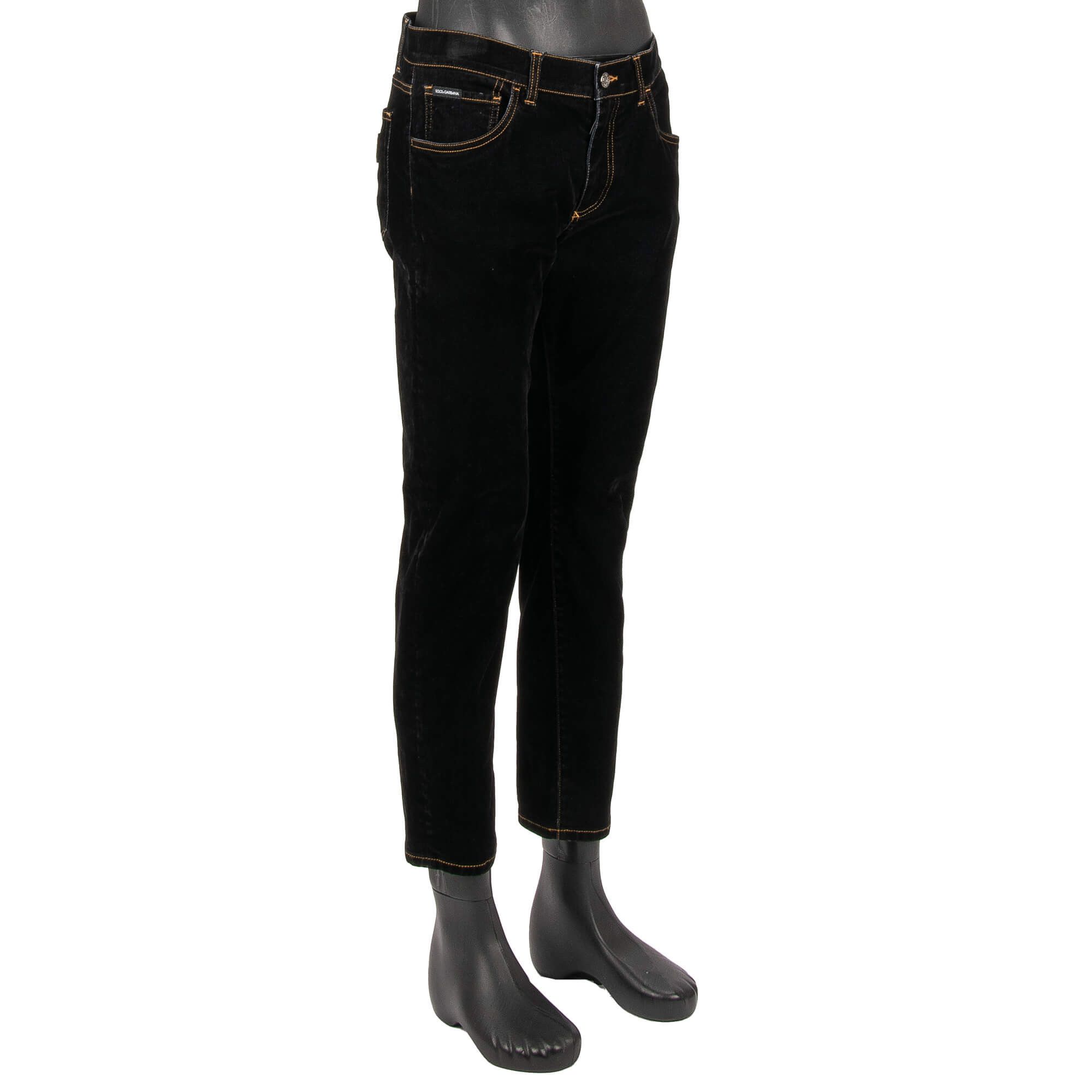 Dolce & Gabbana o1y0125 5-Pocket Velvet Pant in Black Size US 28 / EU 44 - 3 Thumbnail