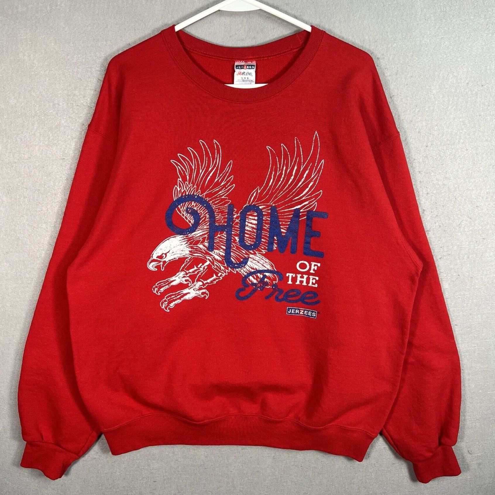 Jerzees Eagle Mens Sweater Adult Large Red Crewneck Sweatshirt Size US L / EU 52-54 / 3 - 1 Thumbnail
