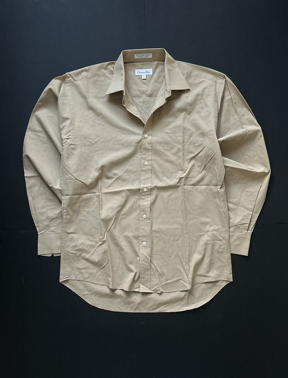 Christian Dior Monsieur Christian Dior Monsieur Beige Dress Shirt Made in Hong Kong Size US M / EU 48-50 / 2 - 2 Thumbnail