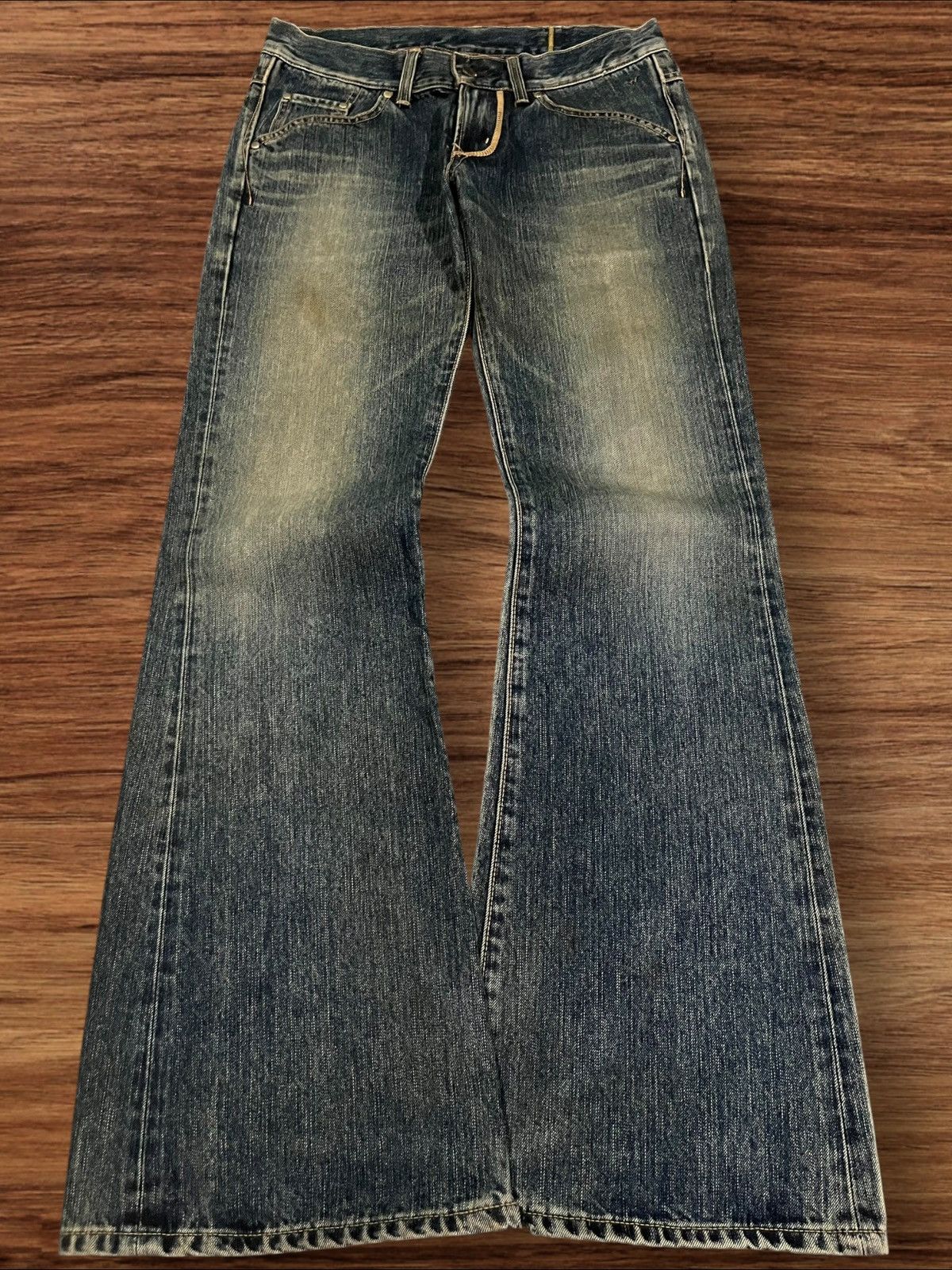 Edwin × If Six Was Nine × Le Grande Bleu (L.G.B.) ⚡️Flare⚡️Vintage Edwin 503SS3 Grunge Style Mud Washed Jeans Size US 29 - 1 Thumbnail