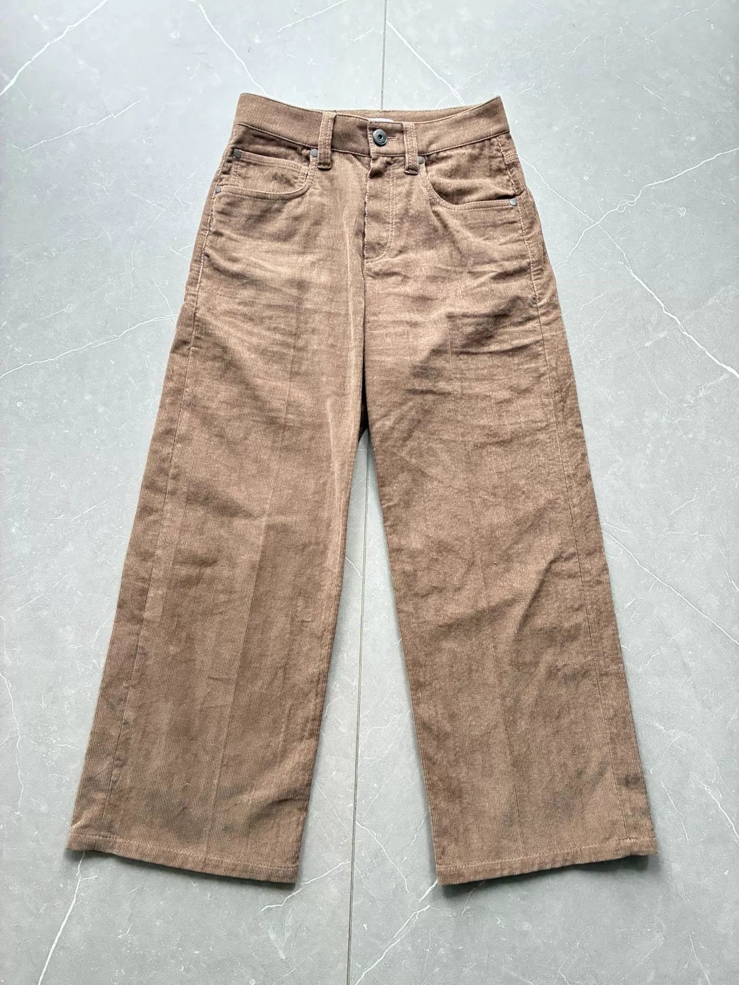 Brunello Cucinelli Brunello Cucinelli Camel Corduroy Wide-Leg Pants Size 34 Size 25" / US 0 / IT 36 - 2 Thumbnail
