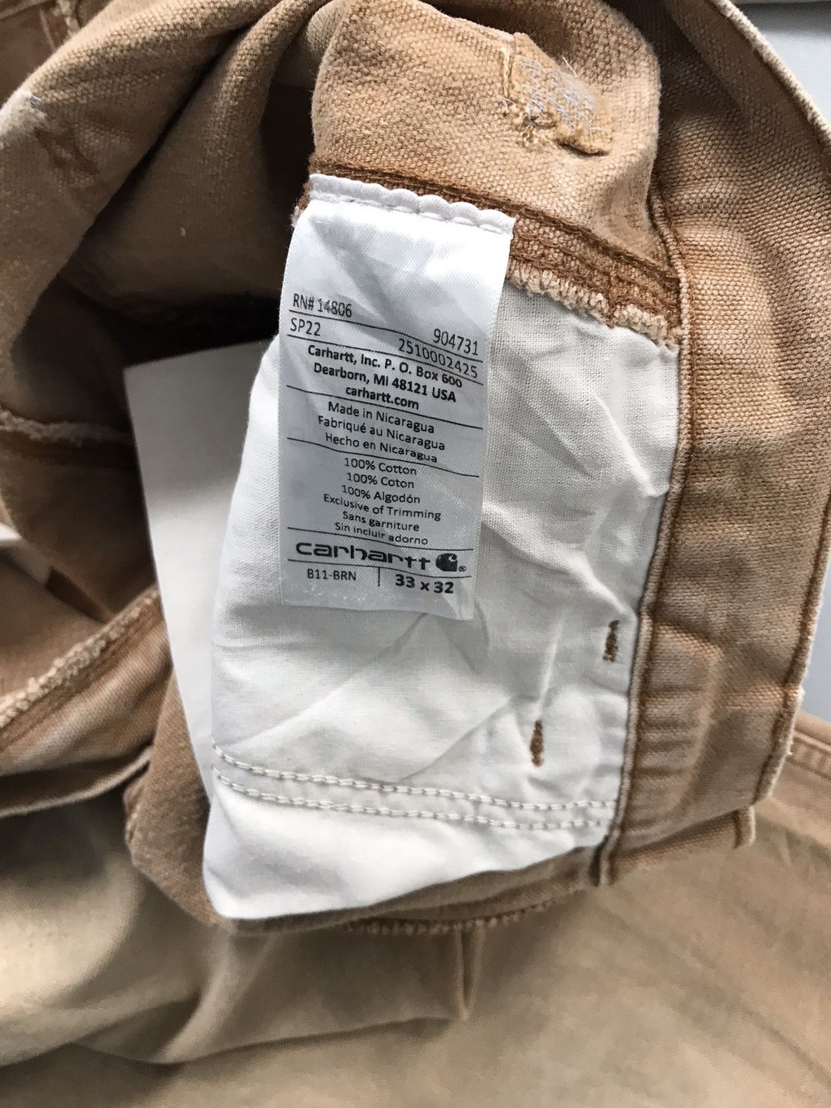 Carhartt Vintage Carhartt B11 BRN carpenter workwear denim Size US 34 / EU 50 - 11 Thumbnail