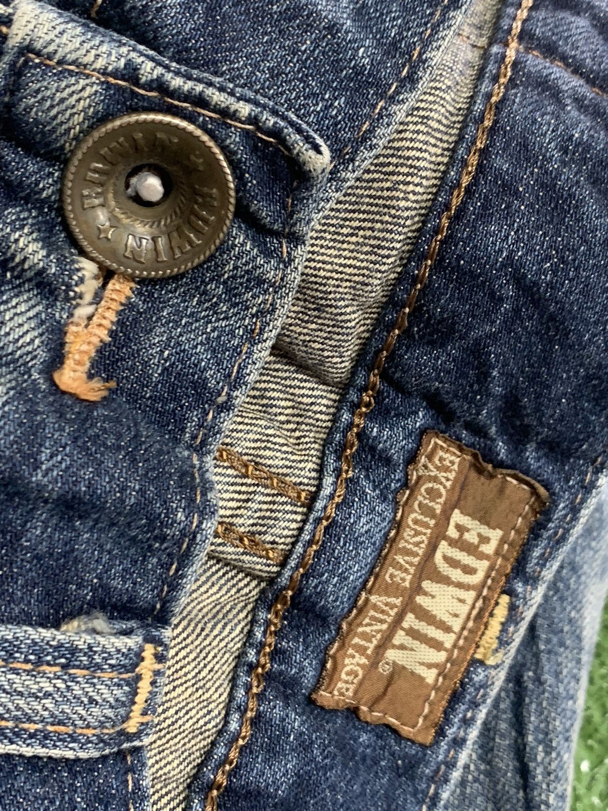 Edwin EDWIN exclusive vintage Faded Denim Leather Pocket Flap Size US 32 / EU 48 - 4 Thumbnail