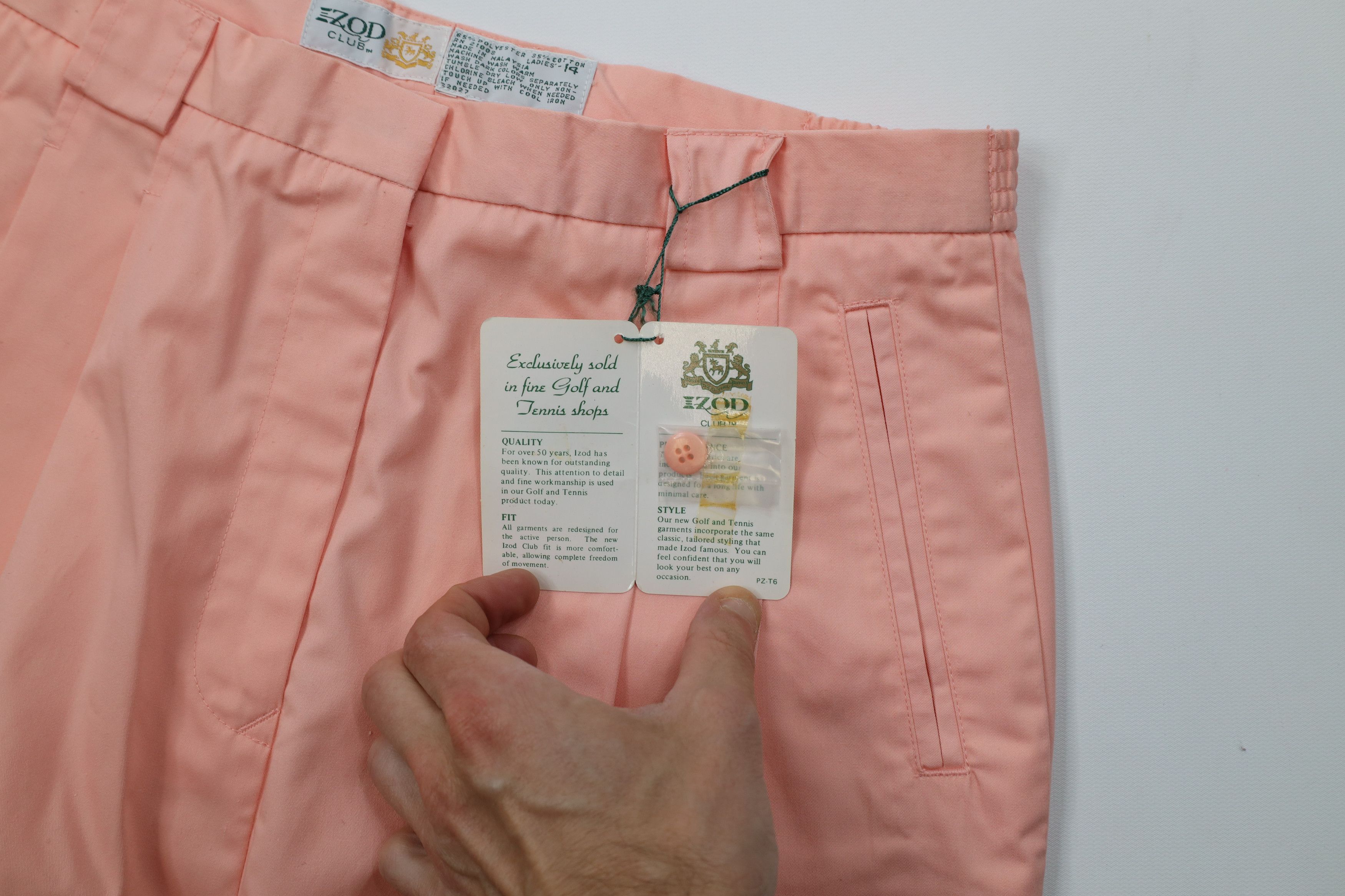Izod Deadstock Vintage 80s 90s Izod Tennis Golf Chino Pants Pink Size 36" / US 14 / IT 50 - 8 Thumbnail