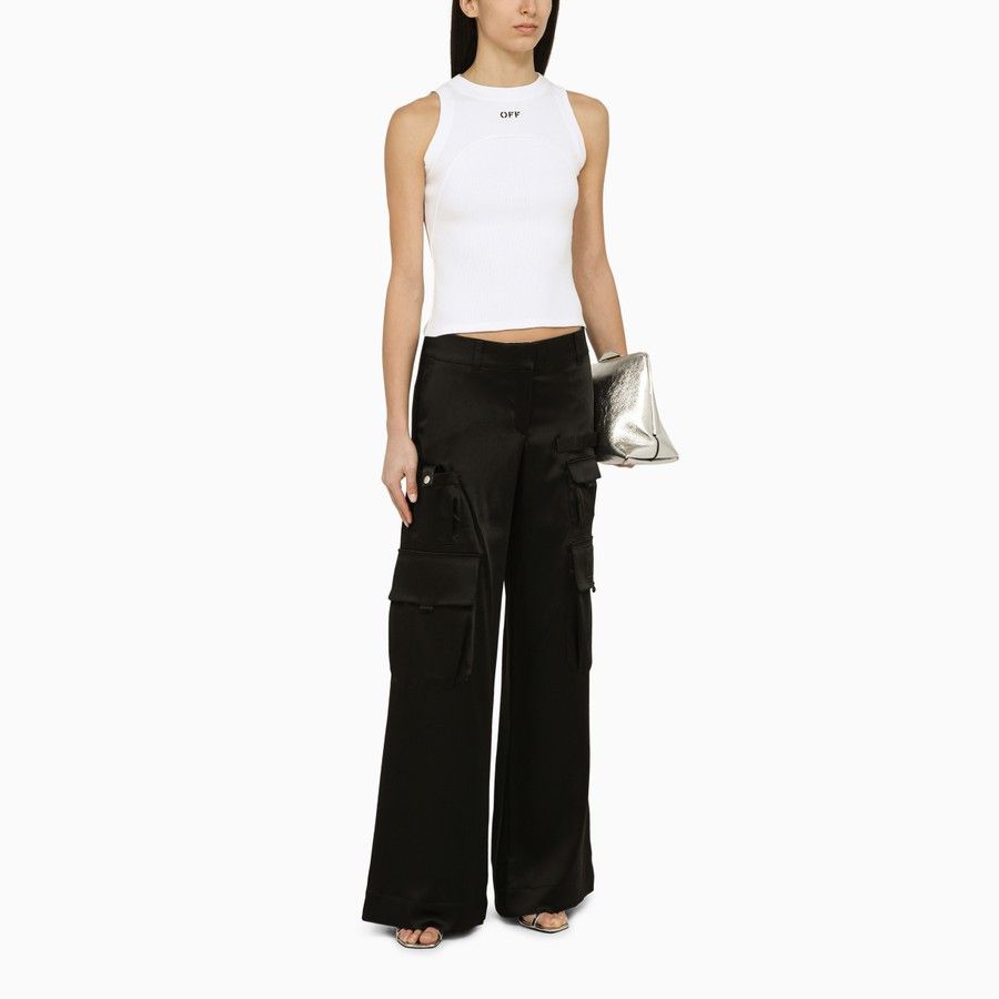 Off-White o1d2blof0924 Toybox Satin Cargo Trousers in Black Size 26" / US 2 / IT 38 - 2 Thumbnail