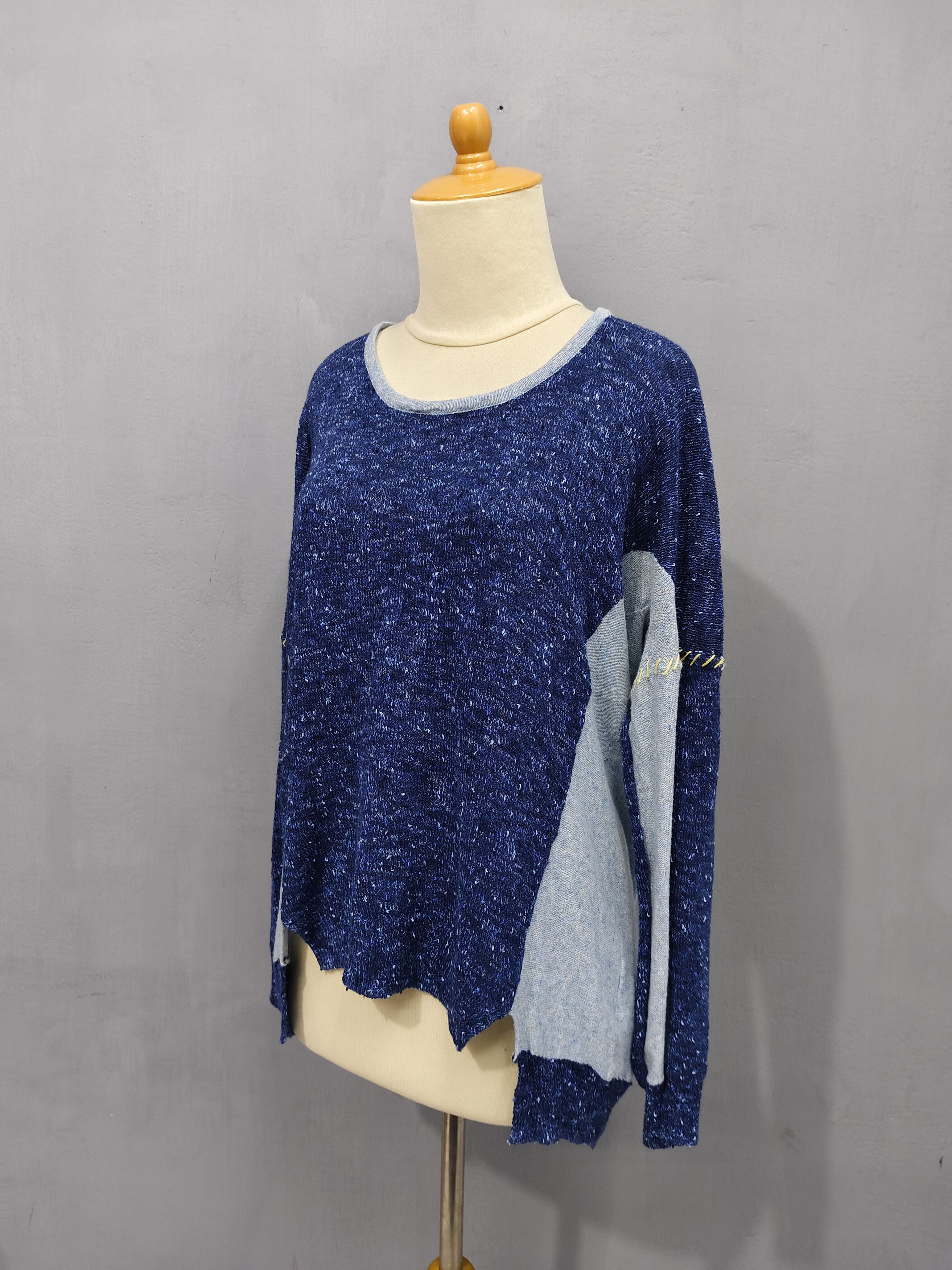 Frapbois Frapbois🇯🇵 Reconstructed Panel Hand Stitch Knit Sweater Size M / US 6-8 / IT 42-44 - 3 Thumbnail