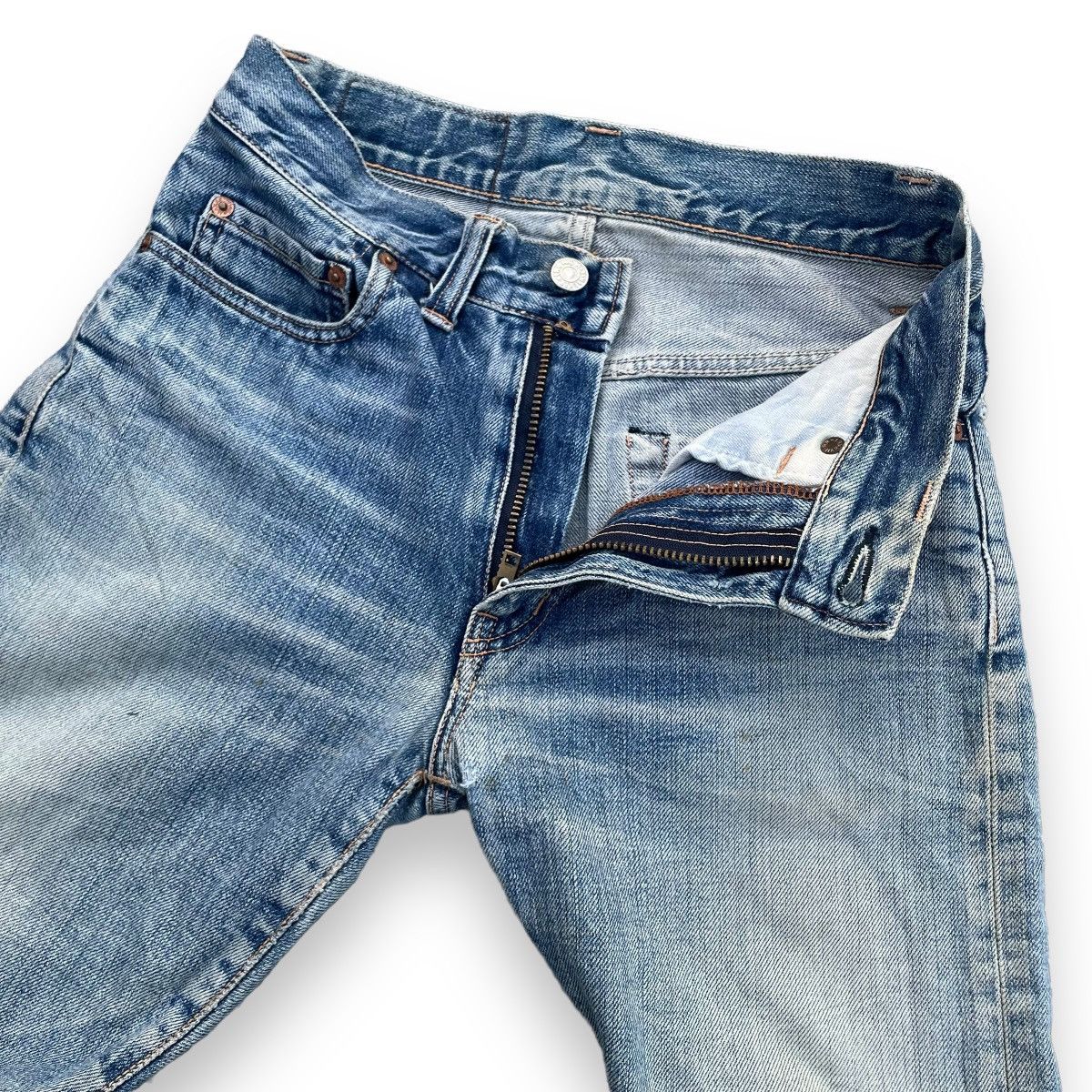 Blue Blue Japan 🇯🇵 VINTAGE BLUE BLUE JAPAN DISTRESSED DENIM PANTS Size 27" / US 4 / IT 40 - 7 Thumbnail