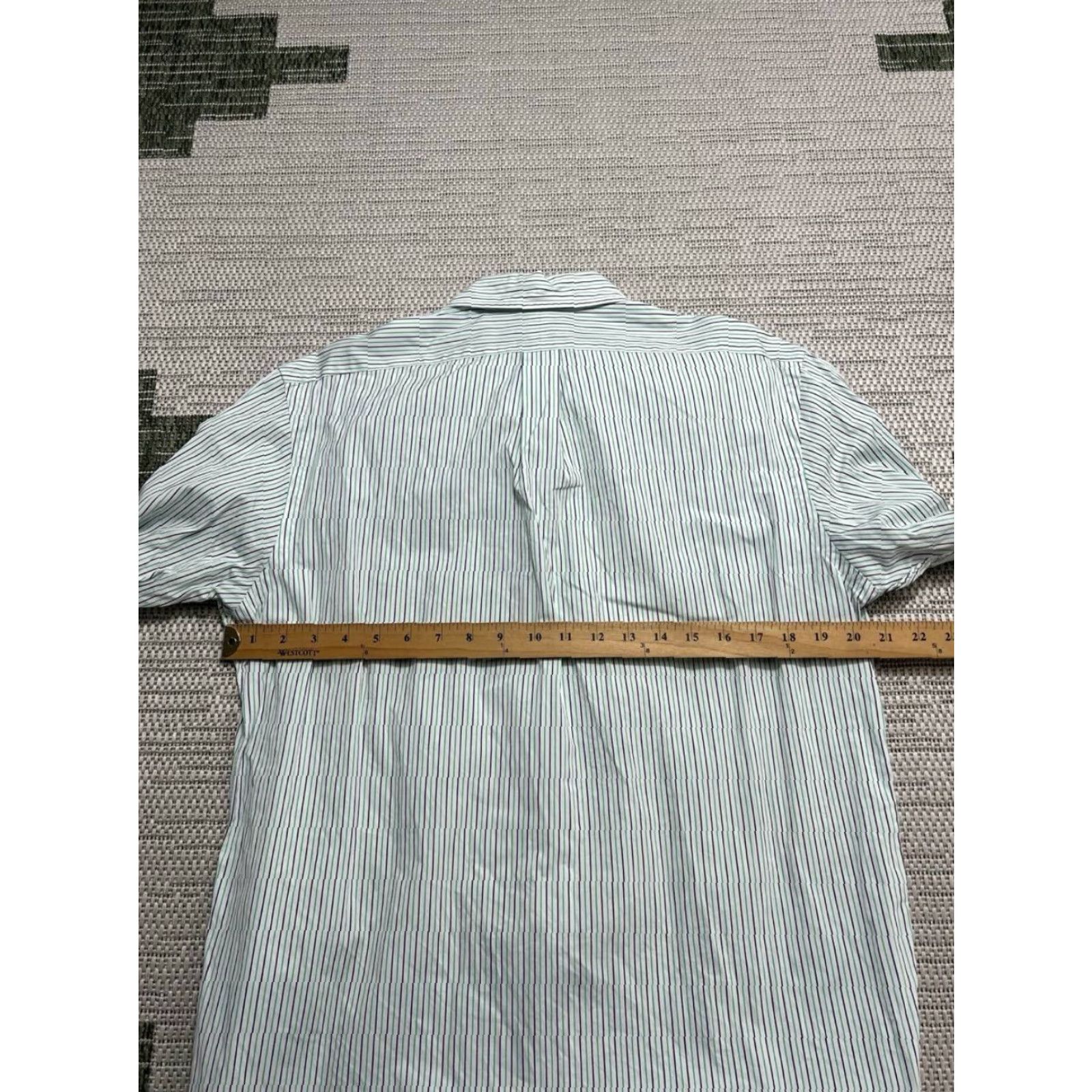 Ralph Lauren Ralph Lauren Dress Shirt Mens 16 White Cotton Striped Custom Fit Button-Down Size 42R - 6 Thumbnail