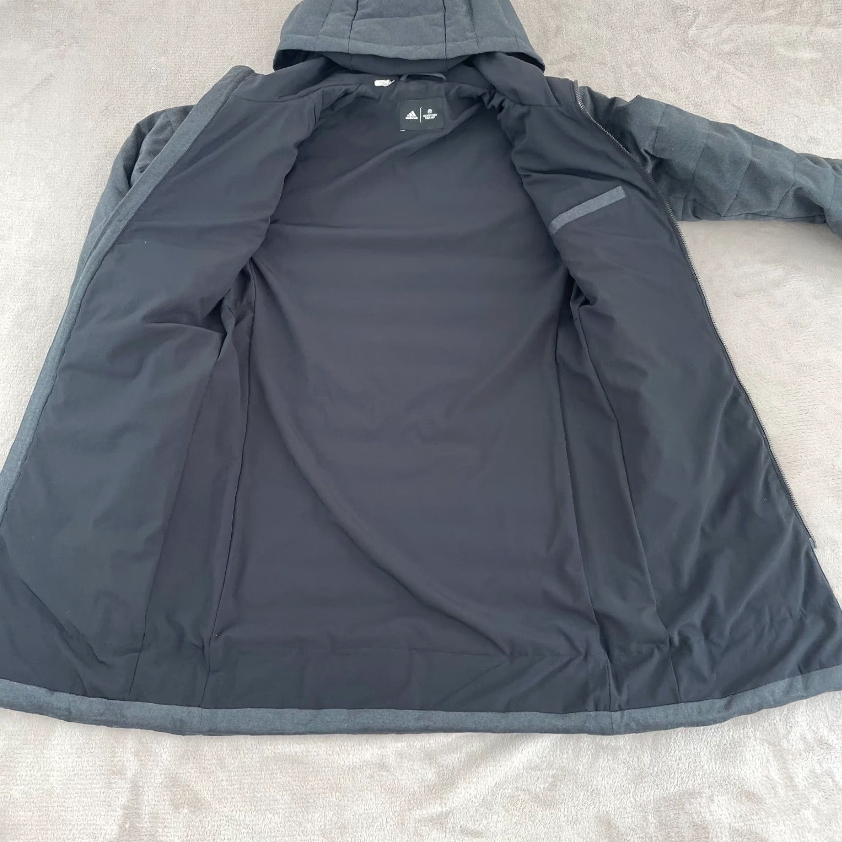Reigning Champ Adidas Reigning Champ Parka Women Small Grey Duck Down Puffer Hooded Full Zip Jacket Size S / US 4 / IT 40 - 6 Thumbnail