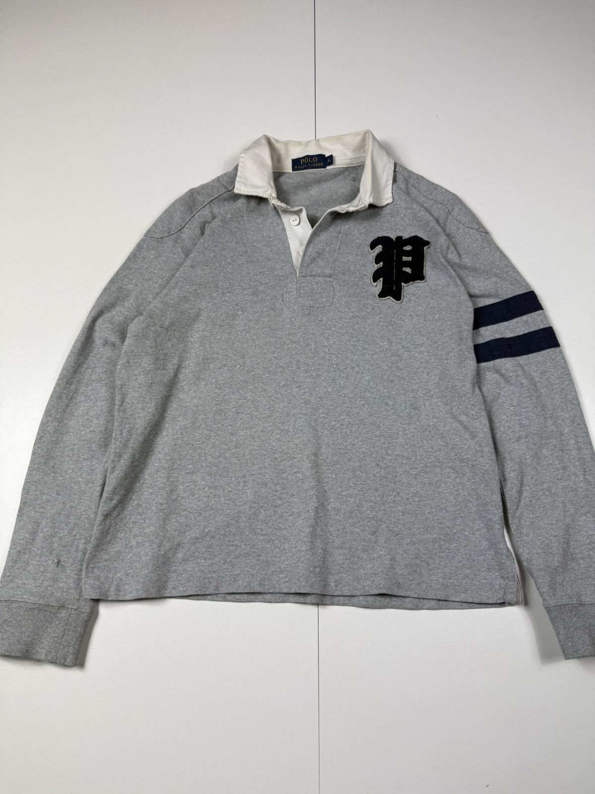 Polo Ralph Lauren Vintage Polo Ralph Lauren 67 Rugby Shirt Grey Size US M / EU 48-50 / 2 - 2 Thumbnail