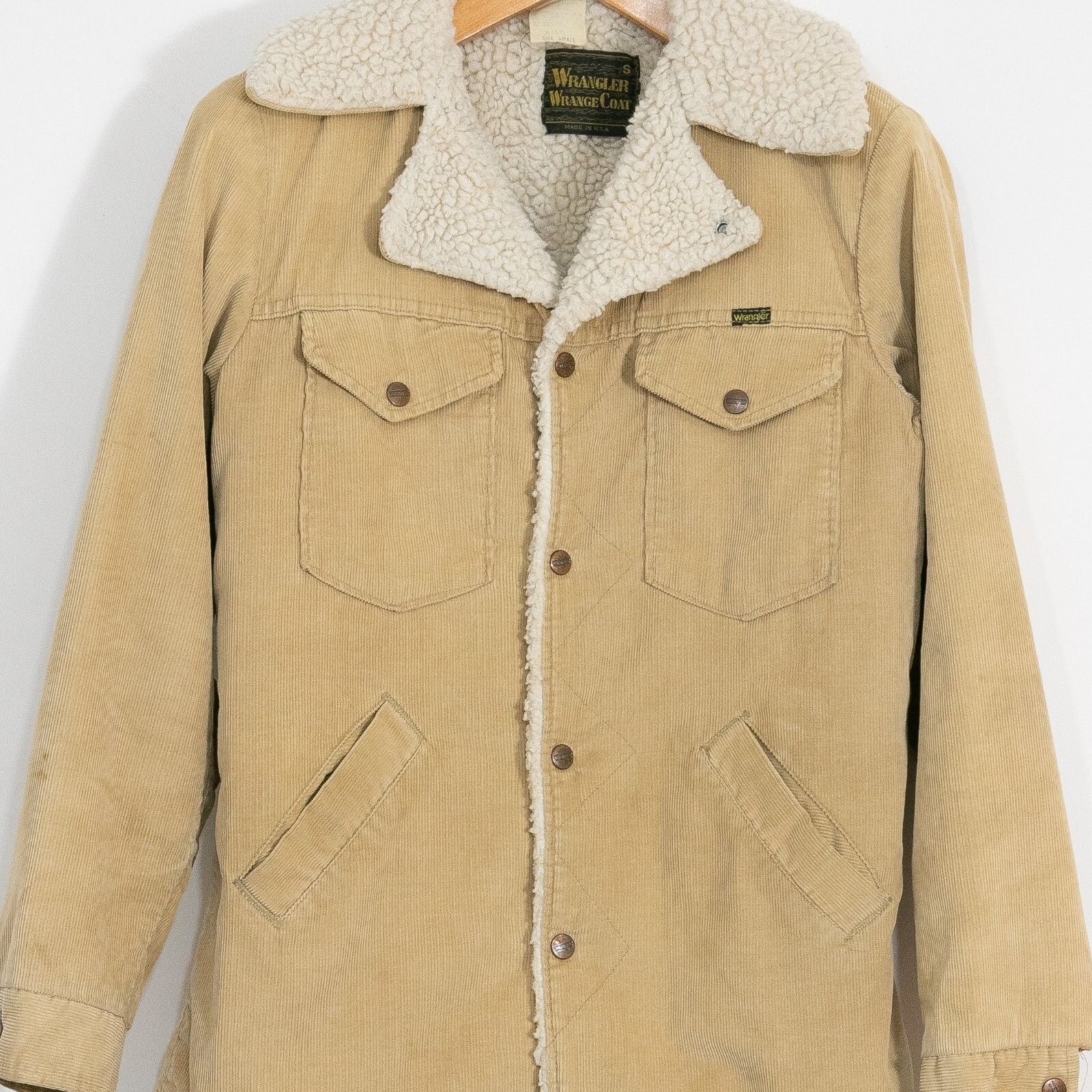 Vintage × Wrangler Vintage 70s Wrangler Corduroy Western Coat Mens Small Sherpa Size US S / EU 44-46 / 1 - 2 Thumbnail
