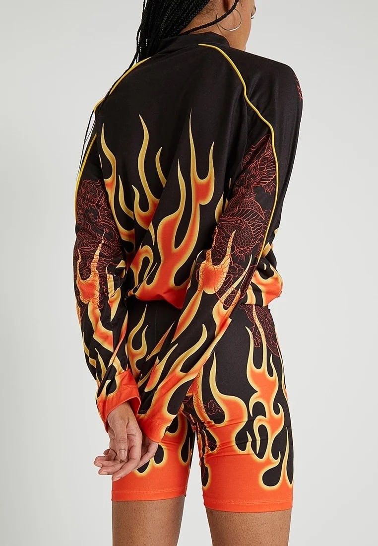 Jaded London Jaded London Fire Logo dragon Long sleeve Oversized Y2K Size S / US 4 / IT 40 - 2 Thumbnail