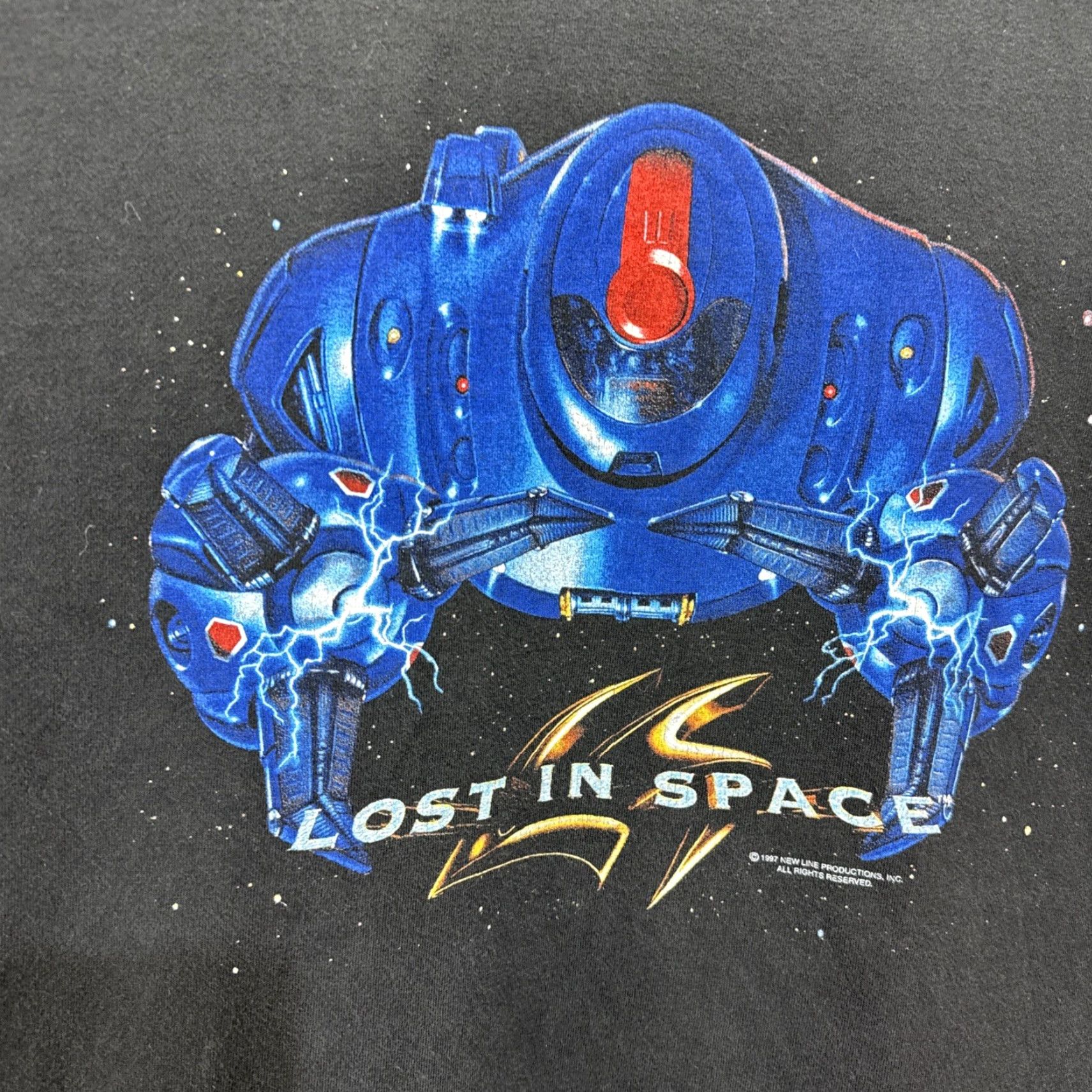 Vintage VINTAGE Lost In Space T-Shirt Men Large 90s Sci-Fi Robot Movie Tee Black Cotton Short Sleeve Size US L / EU 52-54 / 3 - 7 Thumbnail