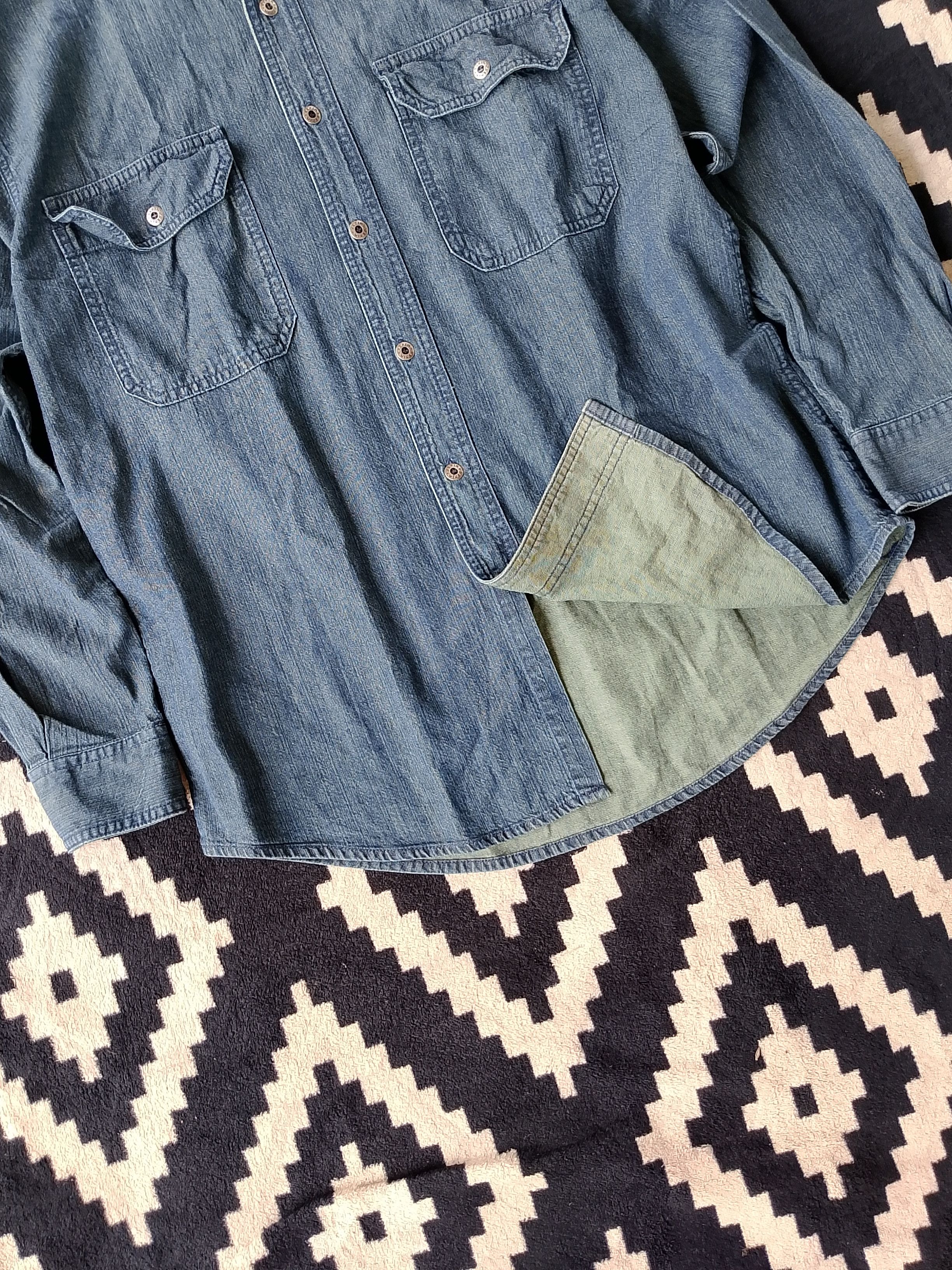 Other Whooper Distressed Indigo Denim Patched Utility Shirt Size US M / EU 48-50 / 2 - 5 Thumbnail