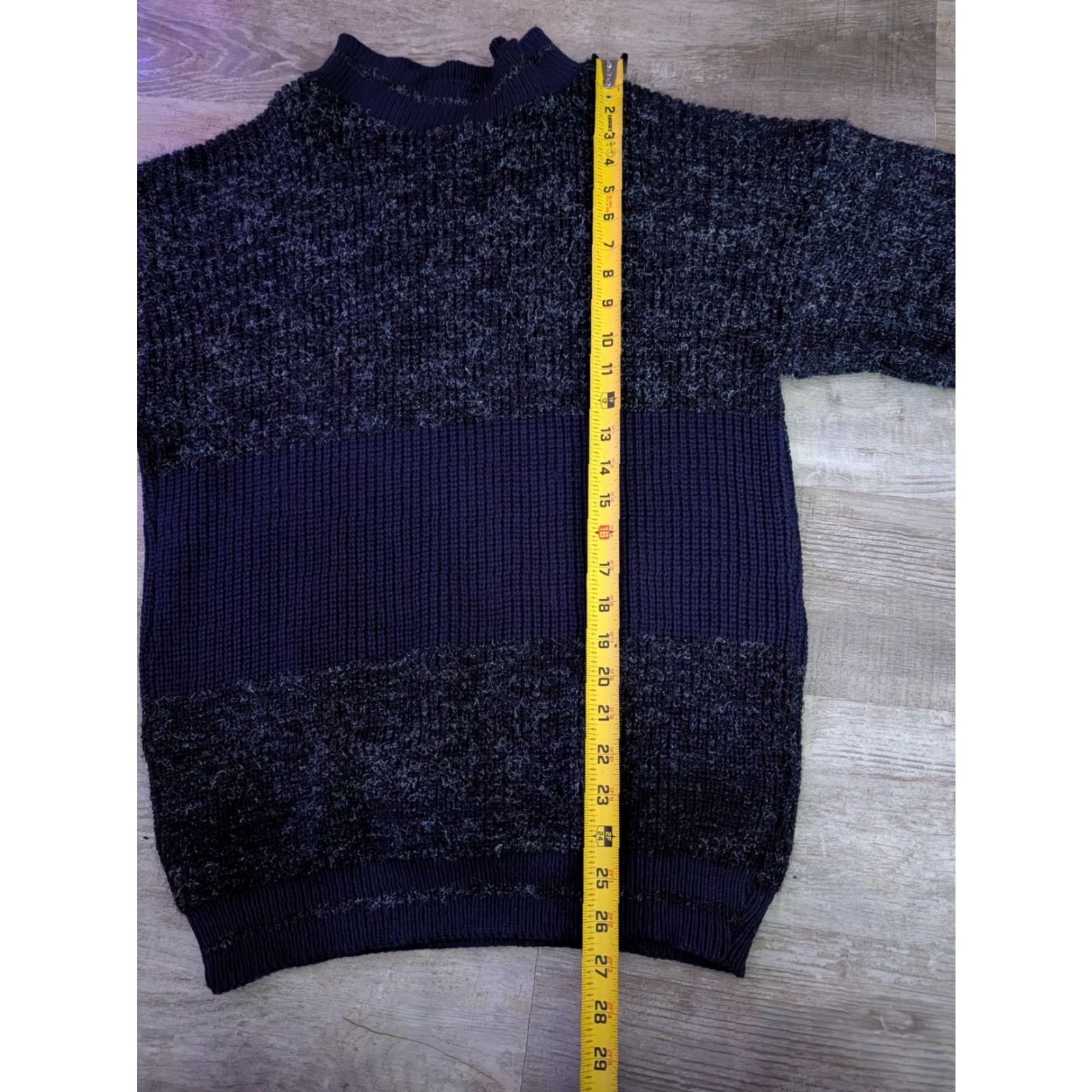 New Era VINTAGE New Era Grandpa Sweater Mens S USA Made Striped Textured Knit 90s Blue/Gray Lightweight Pullover Mens Size US S / EU 44-46 / 1 - 7 Thumbnail
