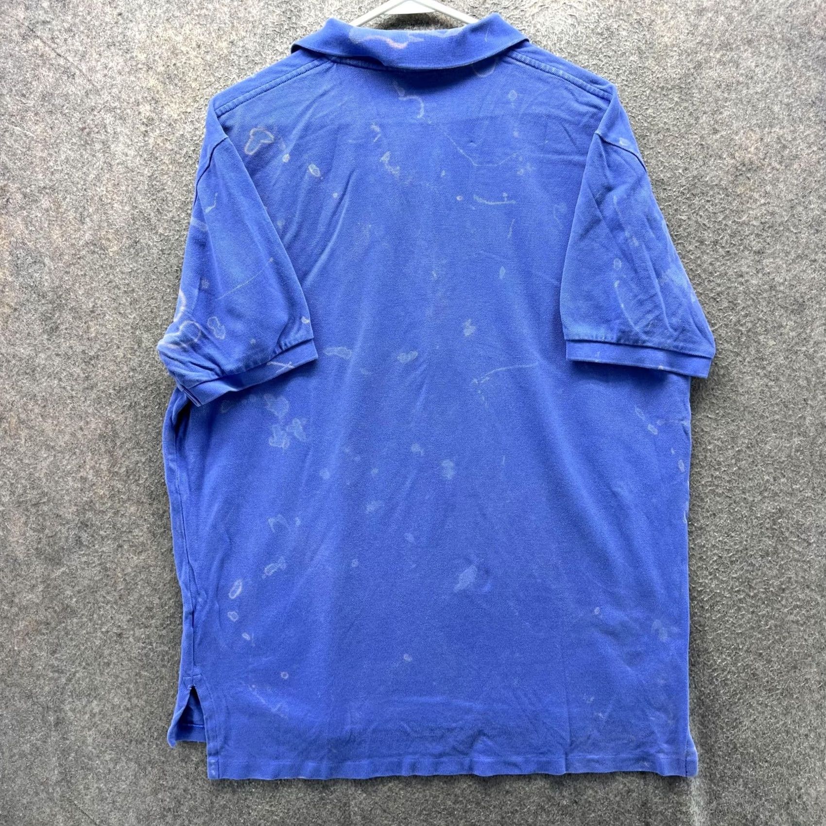 Polo Ralph Lauren VINTAGE Polo Shirt Mens Large Blue Pony Logo Bleach Stained Polo by Ralph Lauren Short Sleeve Knit Casual (Polo) Size US L / EU 52-54 / 3 - 2 Thumbnail