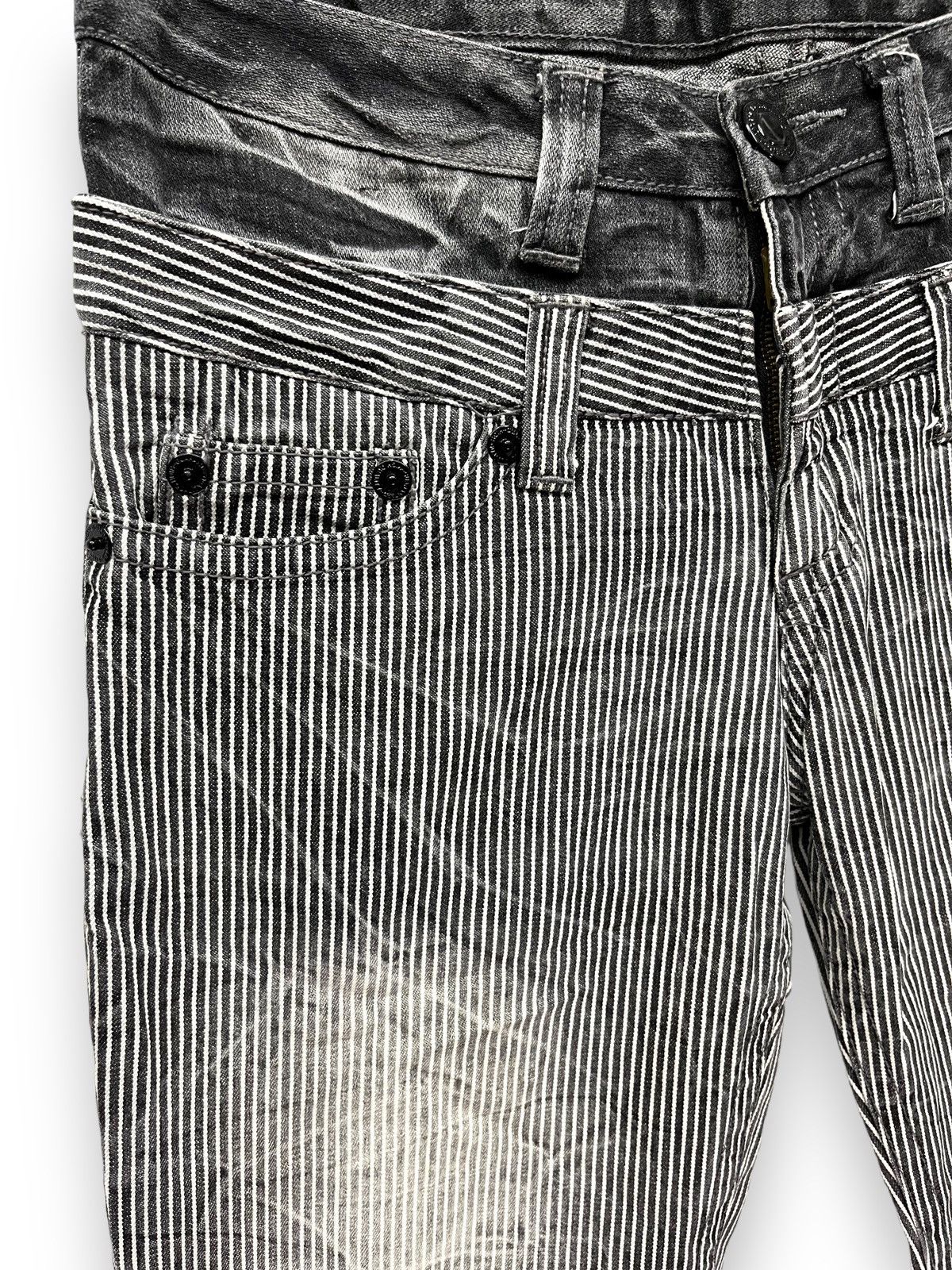 If Six Was Nine × OVER THE STRiPES 🔥BACK & FORTH Hybrid Double Waist Hickory Stripes Denim Size US 31 - 6 Thumbnail