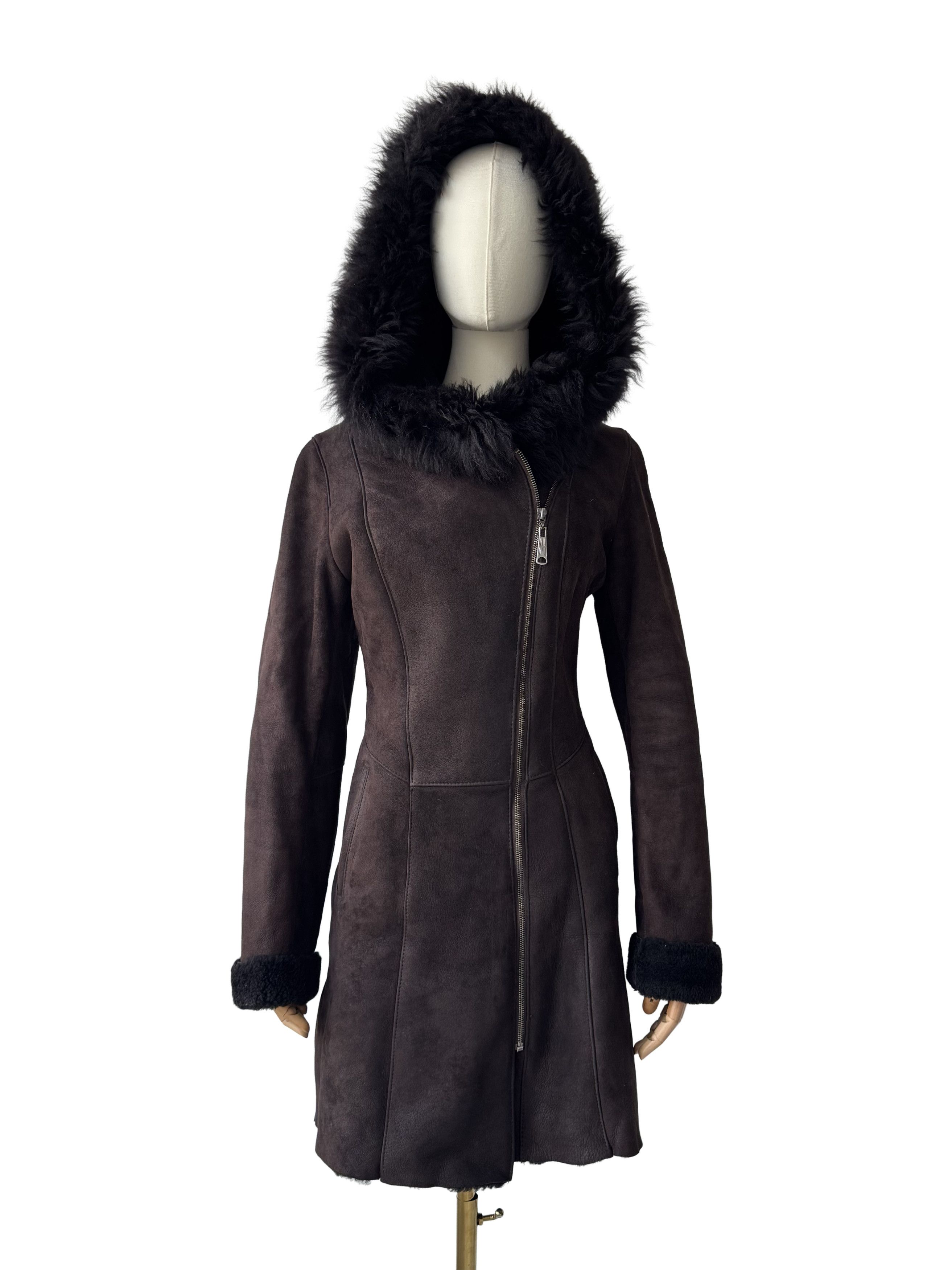 Vintage Vintage Real Sheepskin Hooded Coat Size S / US 4 / IT 40 - 3 Thumbnail