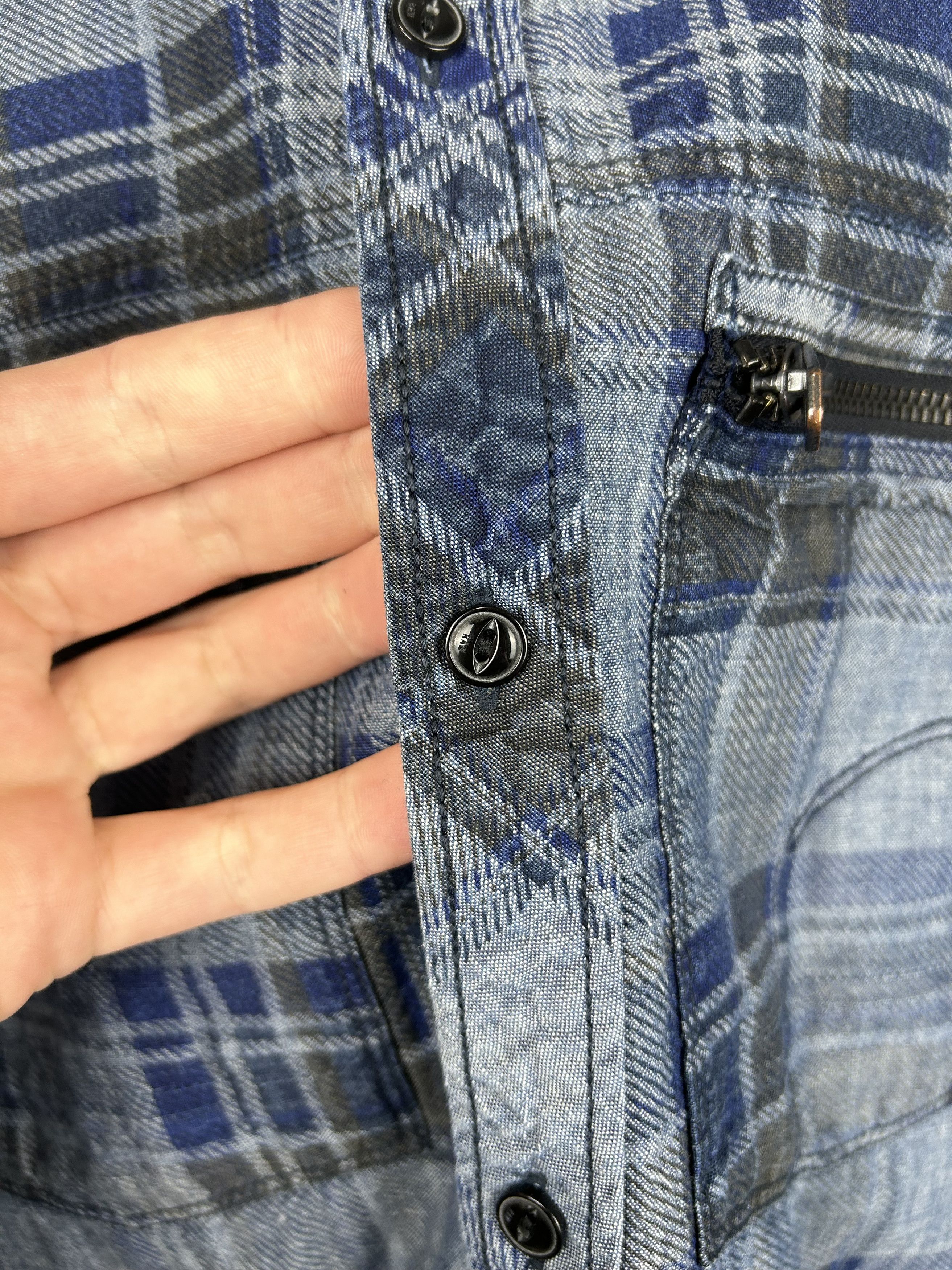 Flannel × G-Star G-Star Attacc Shirt Long Sleeve Checkered Blue Plaid Pocket Size US L / EU 52-54 / 3 - 8 Thumbnail