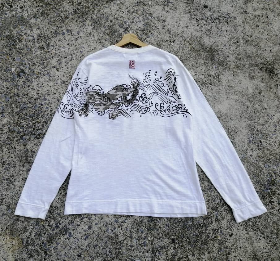 Karakuri Tamashi Embroidered Dragon Longsleeve Tee
