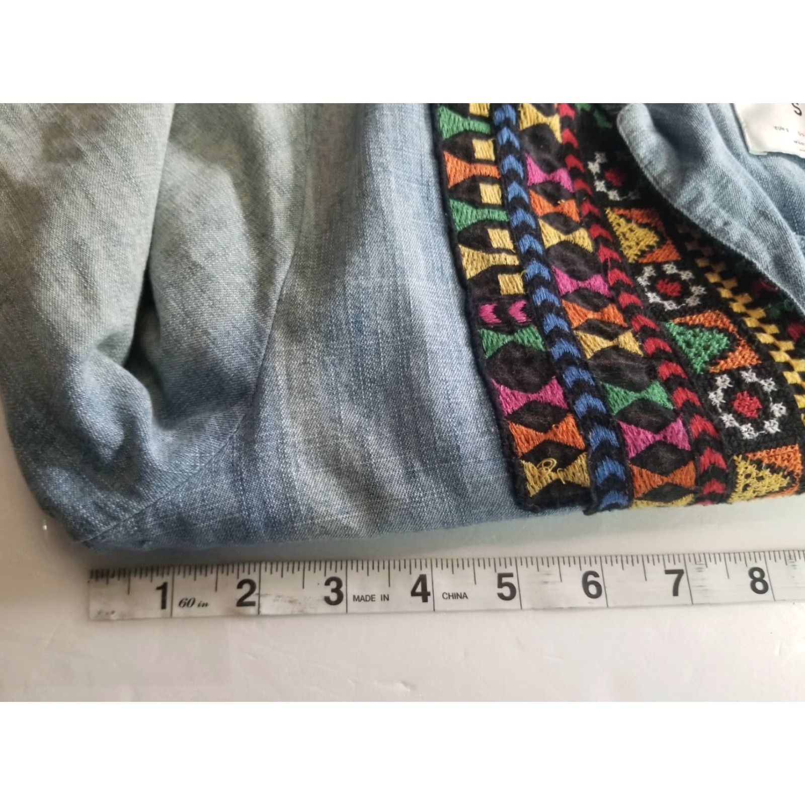 Zara Zara Tunic Blouse Women Size S Floral Floral Blue 60s Premium Denim Collection Denim Tunic Top Womens Long Sleeve Blouse Group 60s Size S / US 4 / IT 40 - 3 Thumbnail