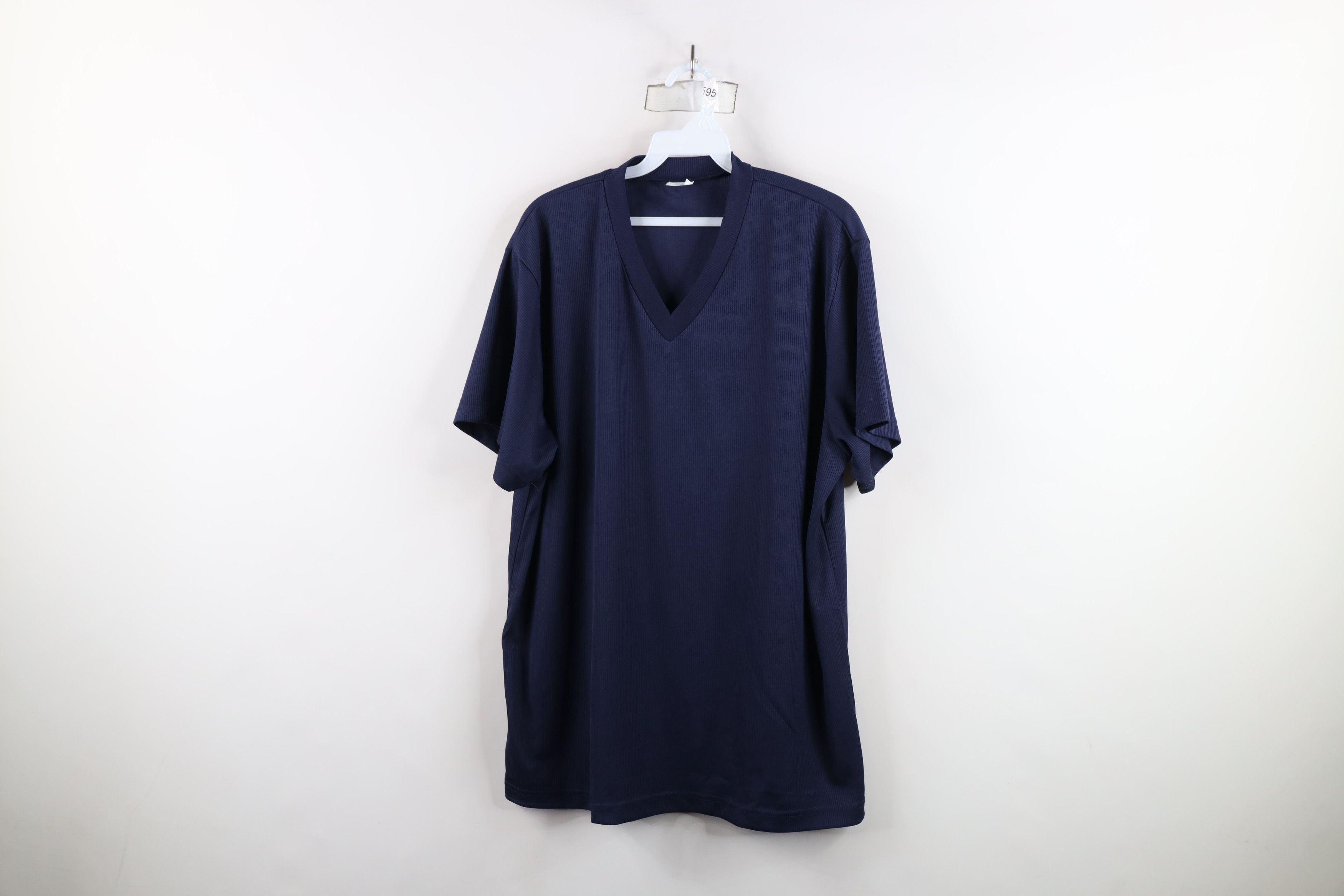 Vintage Vintage 90s Streetwear Knit Short Sleeve V-Neck T-Shirt Size US XL / EU 56 / 4 - 1 Thumbnail