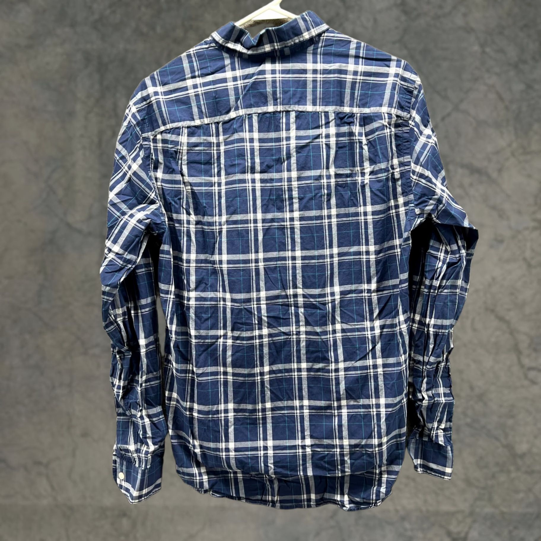 J.Crew VINTAGE J.CREW Shirt Men S Blue Button-Down Plaid Lightweight Preppy Dress/Workwear Size 36R - 1 Thumbnail