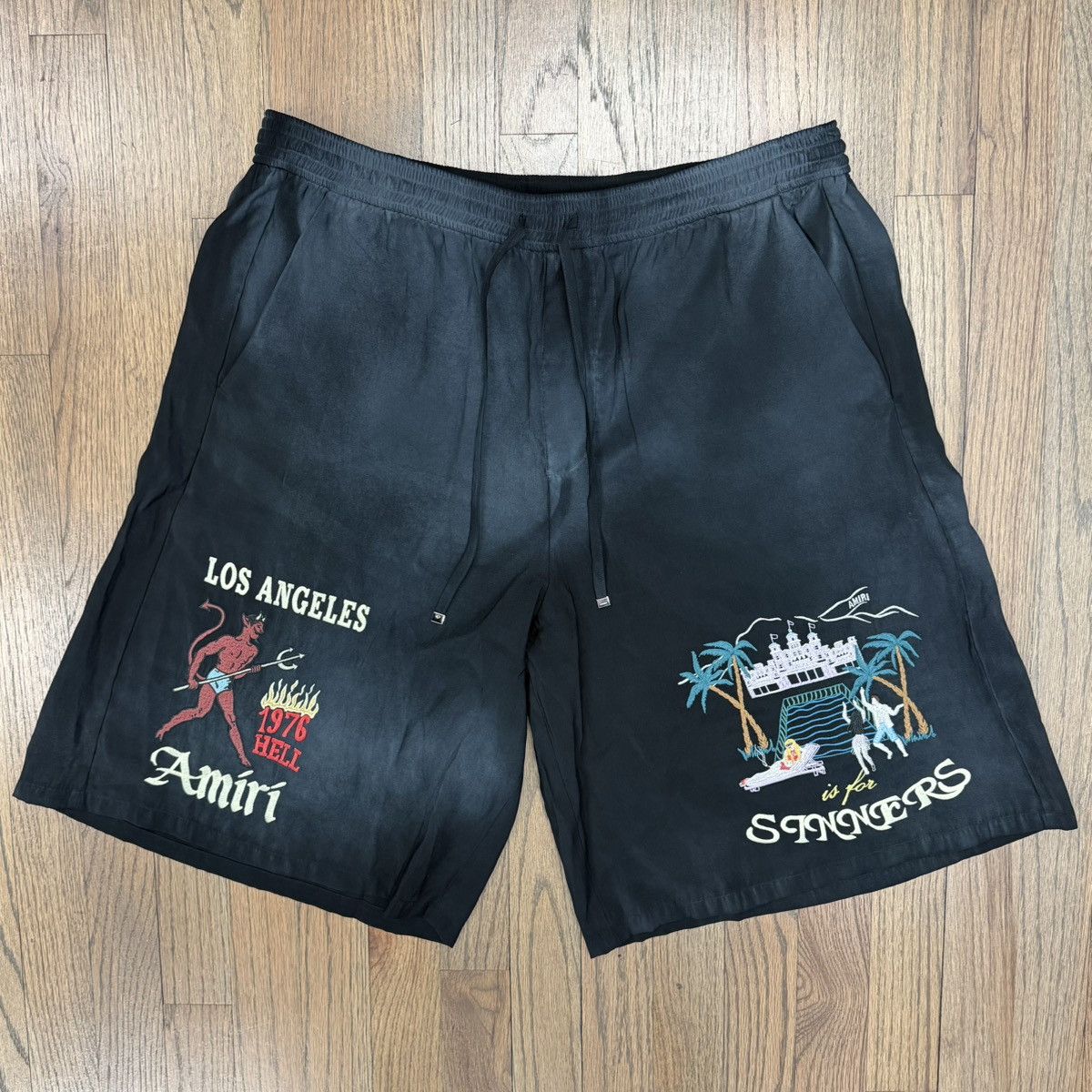 Amiri Amiri Sinners Short Black Size US 36 / EU 52 - 2 Thumbnail