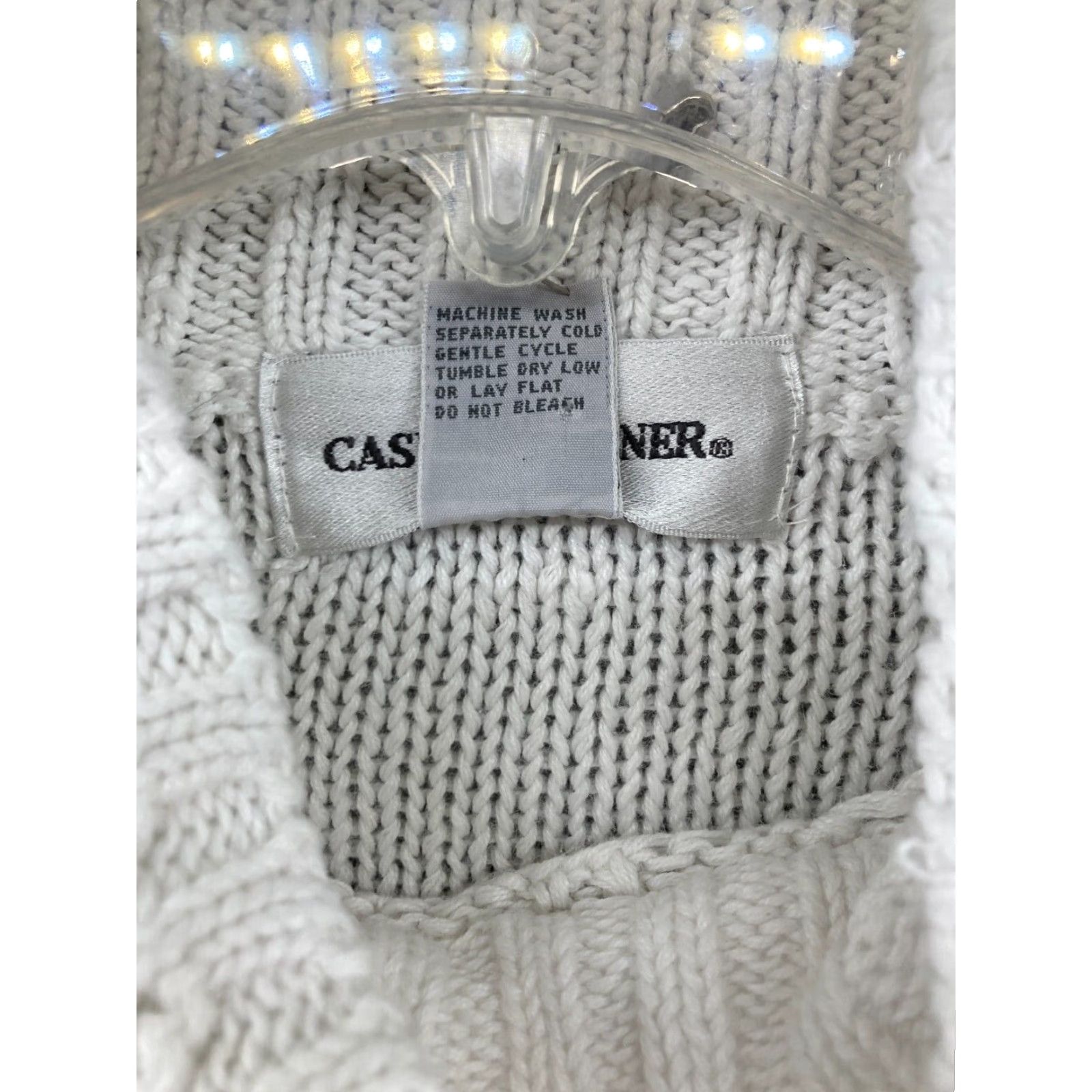 Vintage VINTAGE Casual Corner Women's Sweater Small Pullover Knit Mock Neck Cable Knit Fall Winter 90s White Mens Size S / US 4 / IT 40 - 6 Thumbnail