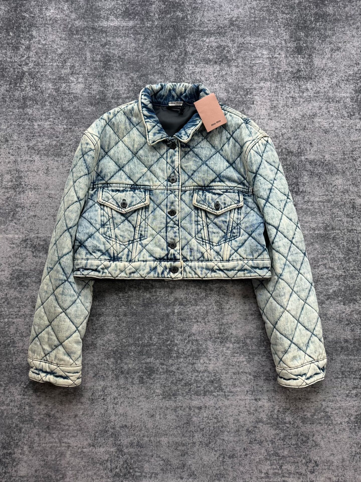 Miu Miu Miu Miu Washed Distressed Denim Jacket Size M / US 6-8 / IT 42-44 - 1 Thumbnail