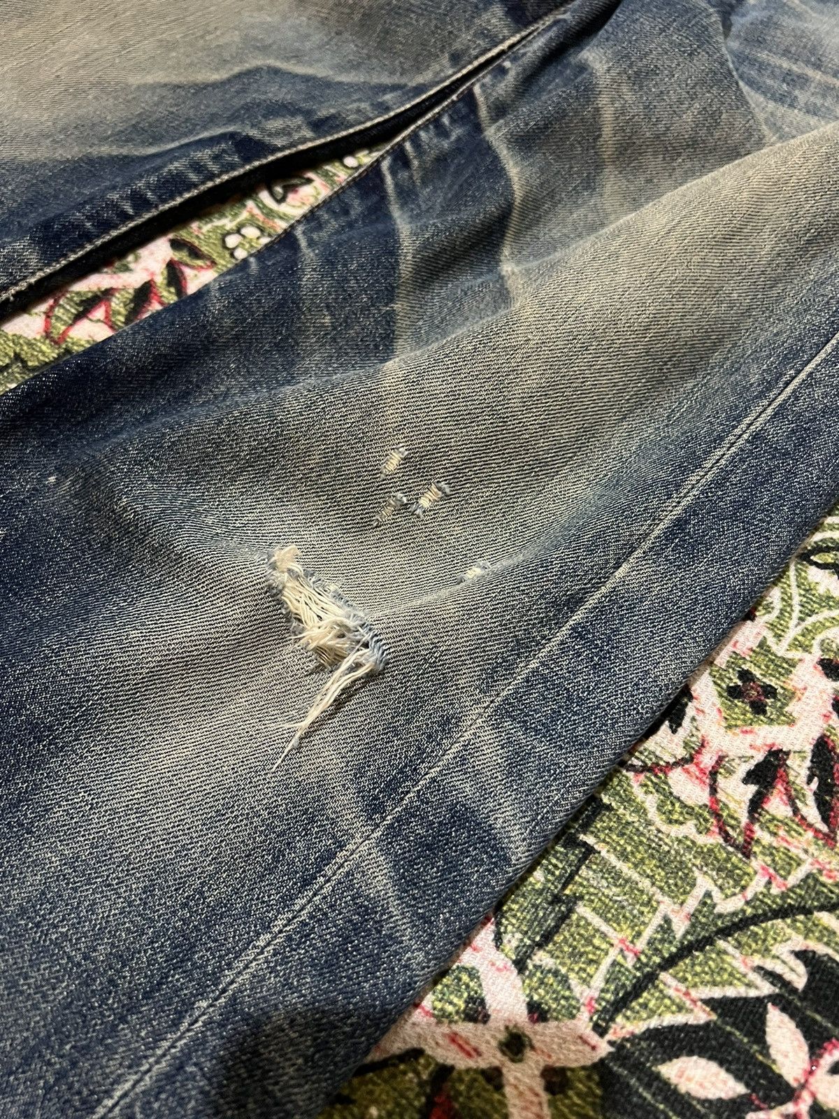 Levi's VINTAGE LEVIS 502 BIG E SELVEDGE DISTRESSED MUD WASH JEANS Size US 28 / EU 44 - 5 Thumbnail