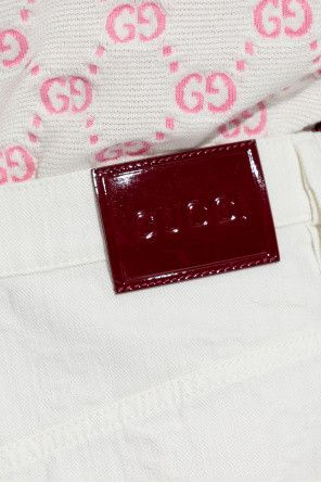 Gucci o1la5ras0526 GG Jacquard Denim Mini Skirt in White Size 27" / US 4 / IT 40 - 5 Thumbnail