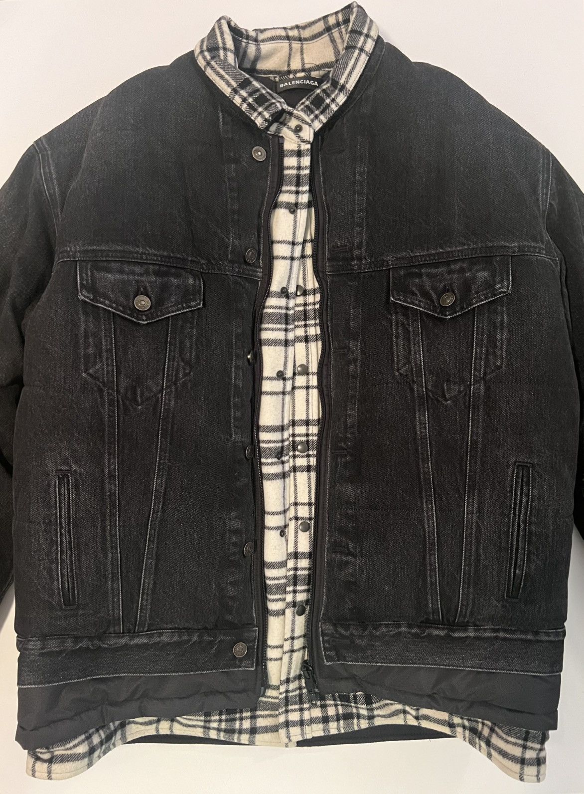 Balenciaga Balenciaga layered puffer Denim Jacket Size US M / EU 48-50 / 2 - 2 Thumbnail