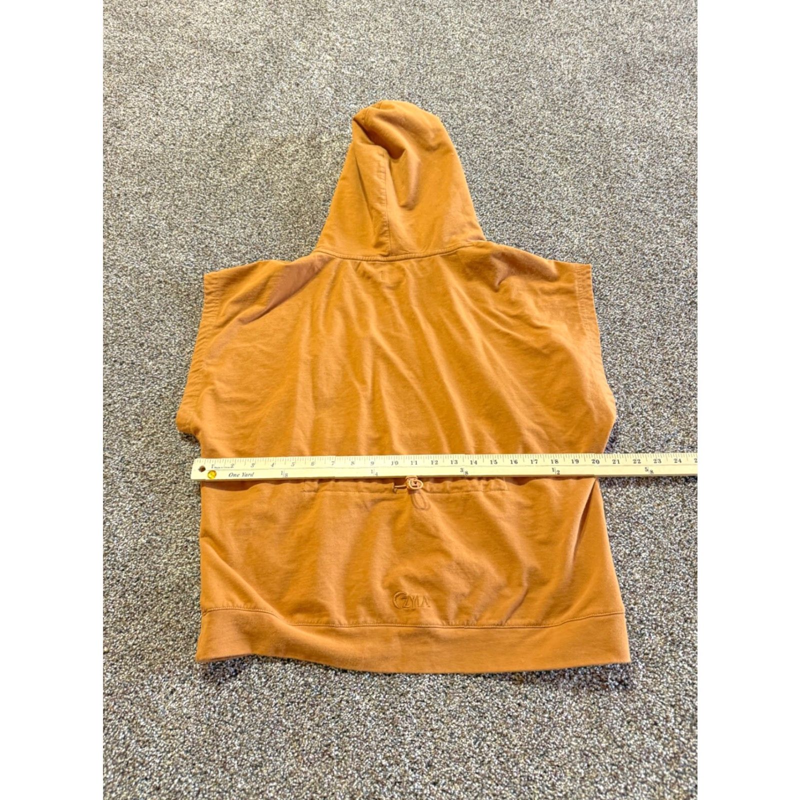 Vintage Zyai Womens Hoodie Pullover L Brown Cotton Blend Sleeveless Activewear Pullover Hoodie Womens L Brown Cotton Blend Zyia Size L / US 10 / IT 46 - 6 Thumbnail