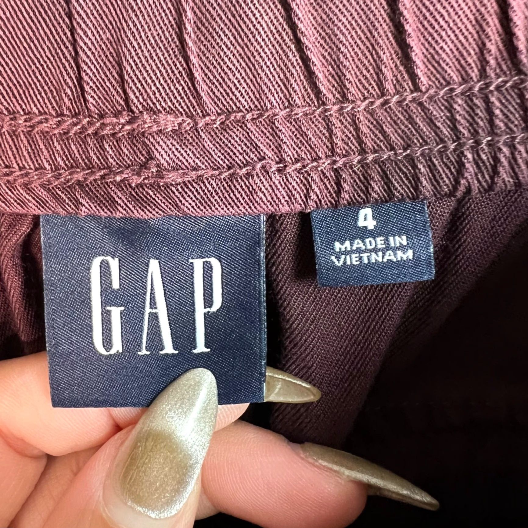 Gap Gap Burgundy Lyocell Blend Tapered Pants Size 4 Womens Size 27" / US 4 / IT 40 - 3 Thumbnail