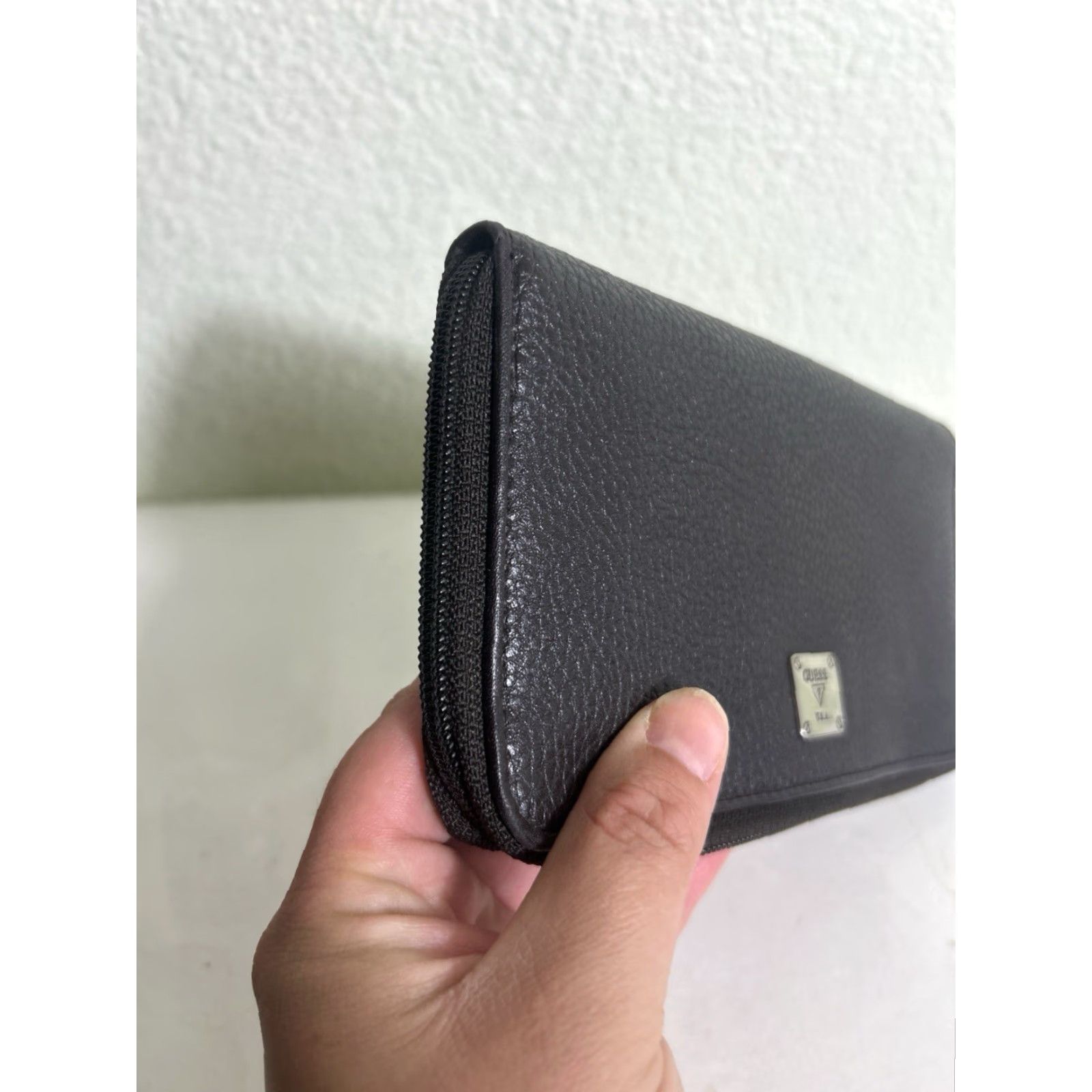 Guess GUESS Wallet Women Long Zip-Around Pebbled Texture Brown 7x4 Credit Card Folding Logo Zipper Bag Accessory Card Holder Size ONE SIZE - 2 Thumbnail