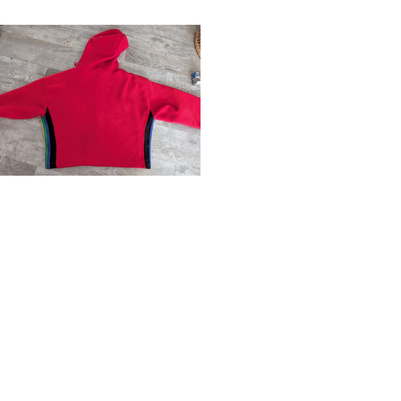 Rainbow VINTAGE In Charge Sweatshirt Shirt Womens Cropped Full Zip Hooded Fleece Red With Rainbow Sides M USA Size M / US 6-8 / IT 42-44 - 10 Thumbnail